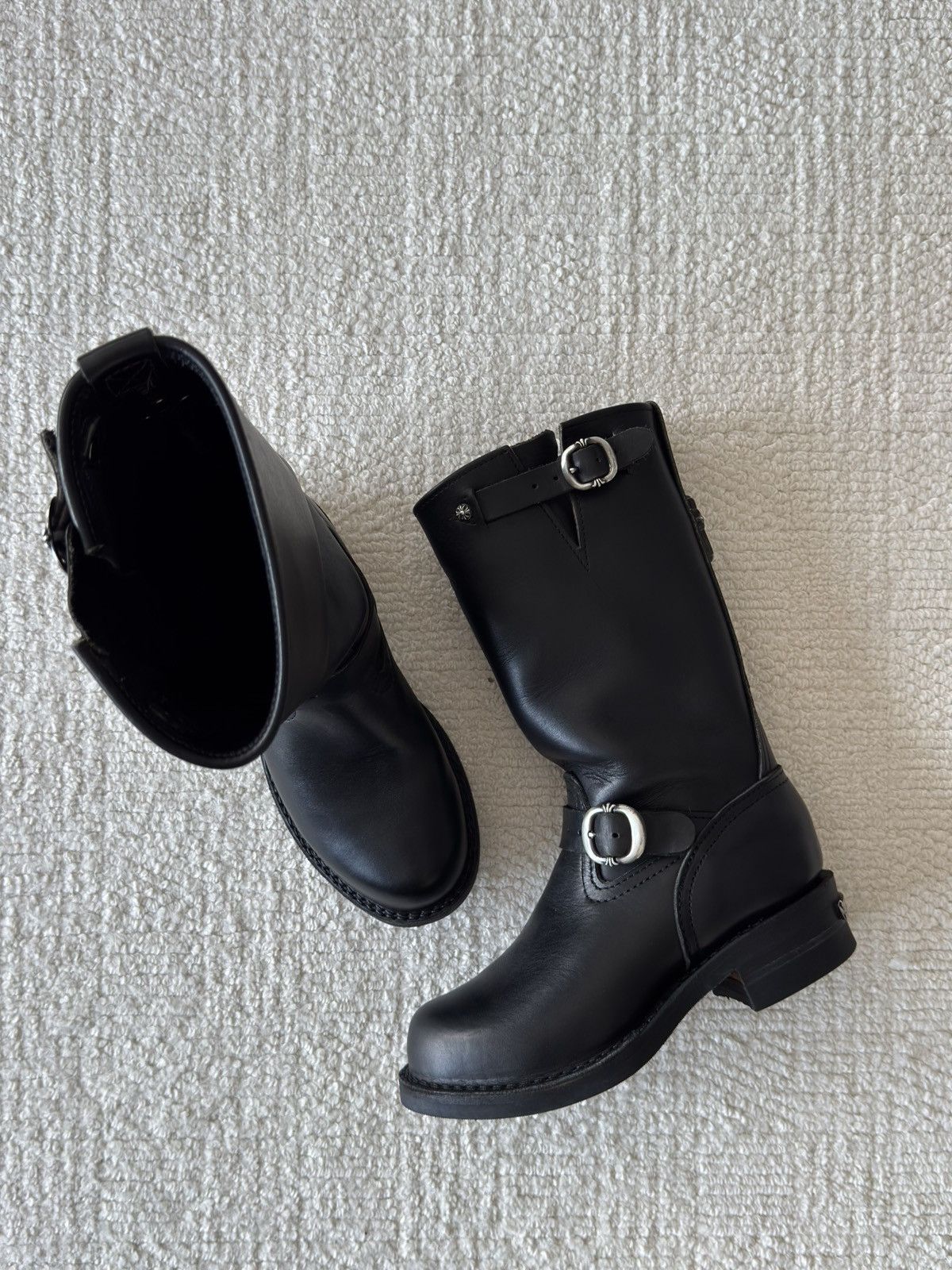 Chrome Hearts Chrome Hearts x Wesco Black Engineer Leather Boots Size US 5.5 / IT 35.5 - 2 Thumbnail