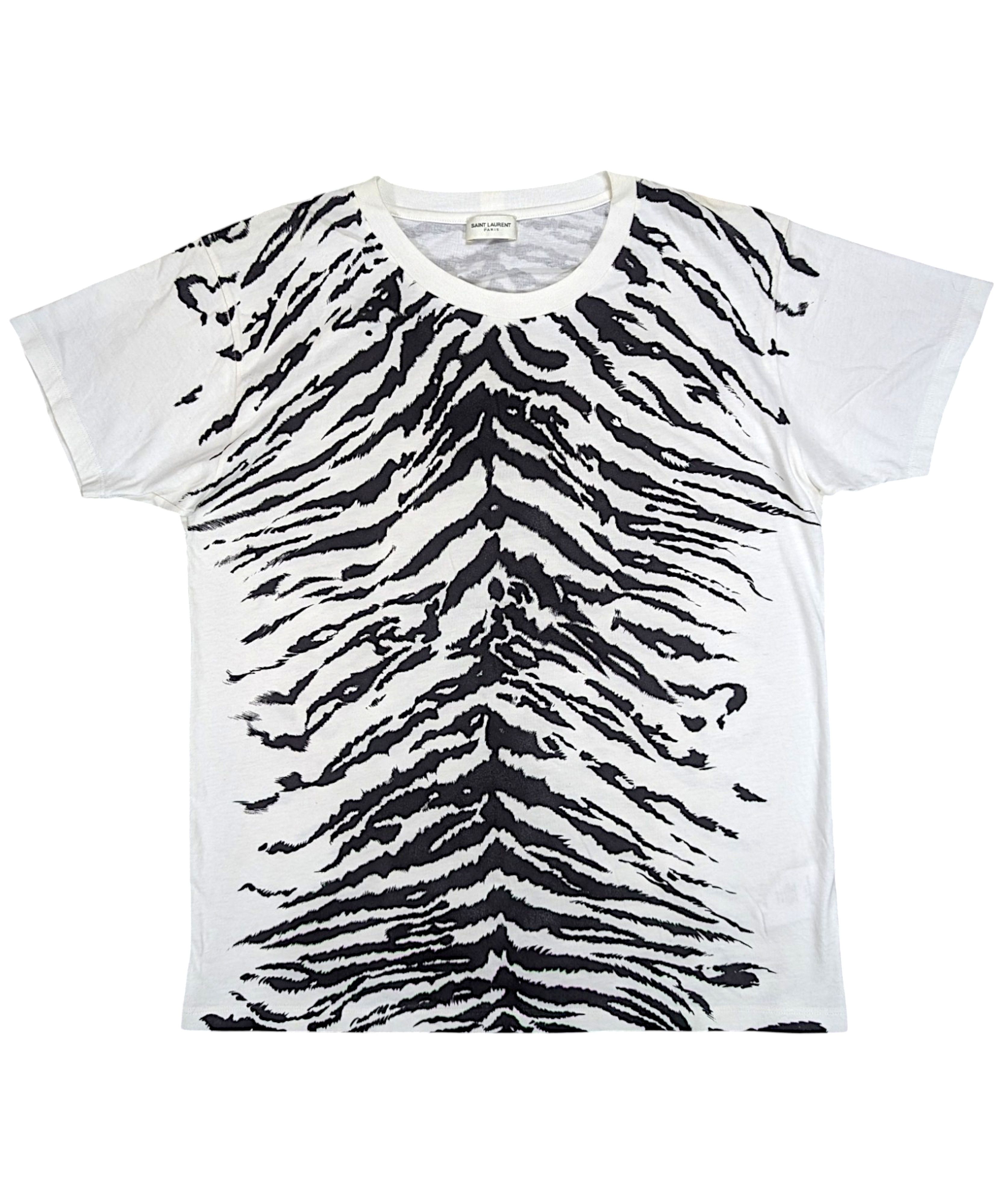 Saint Laurent Paris Saint Laurent 2013 Hedi Slimane White Black Zebra T Shirt Size US M / EU 48-50 / 2 - 1 Thumbnail