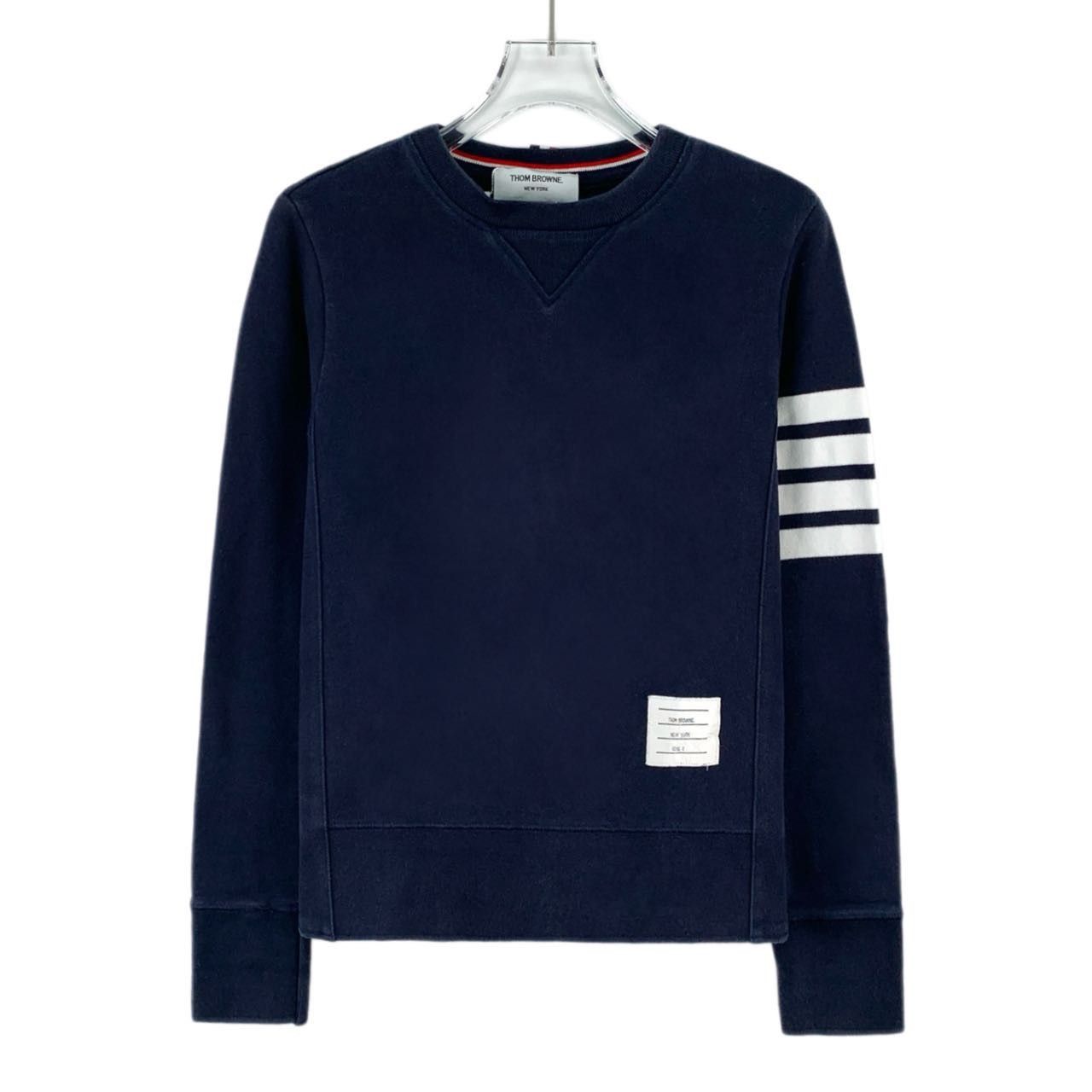 Thom Browne Thom Browne Navy Four-Bar Long Sleeve Sweatshirt K26WX Size US XS / EU 42 / 0 - 1 Thumbnail