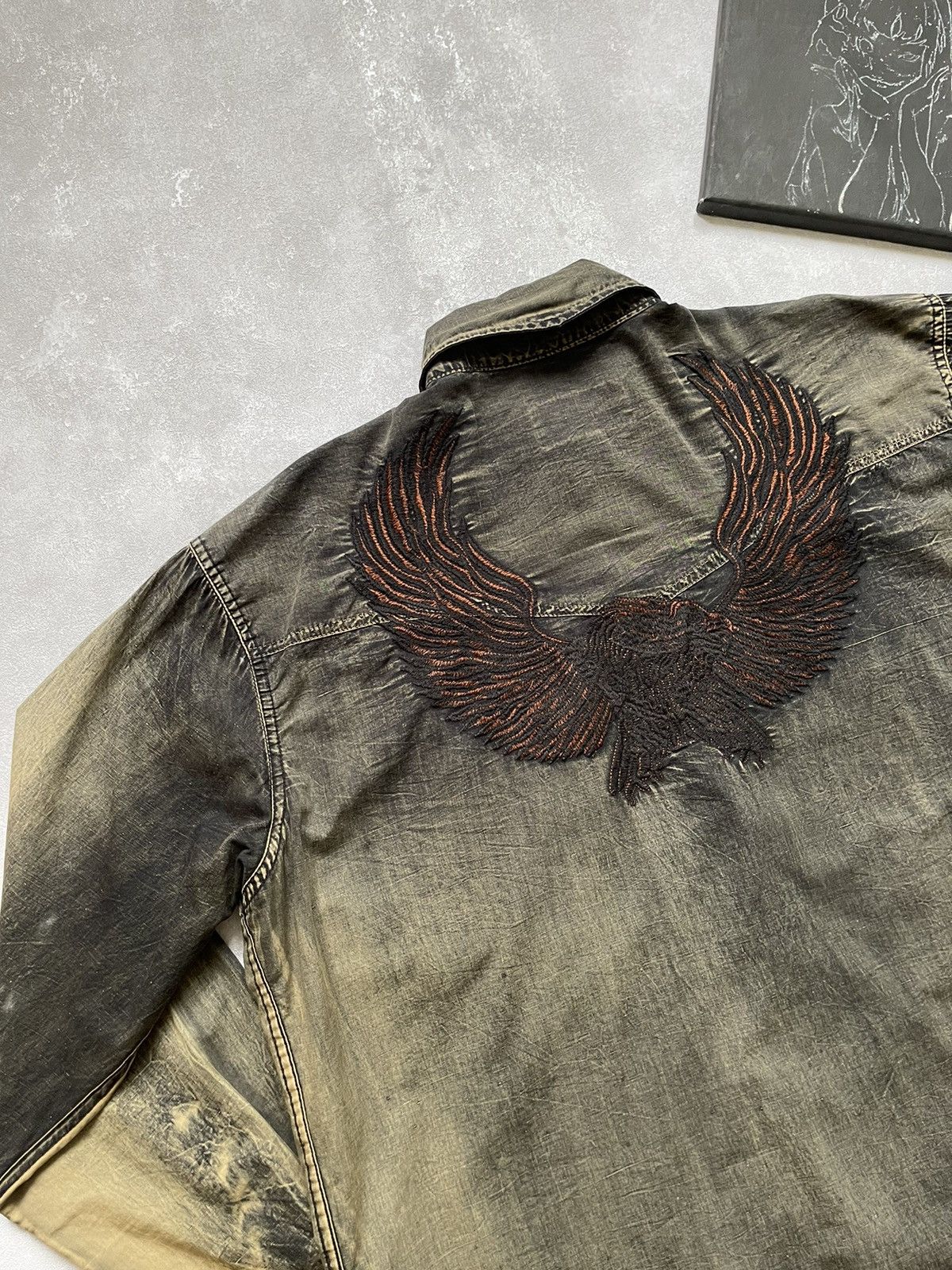 Vintage Vintage Racing Eagle Denim Racing Jacket made in USA Size US L / EU 52-54 / 3 - 2 Thumbnail