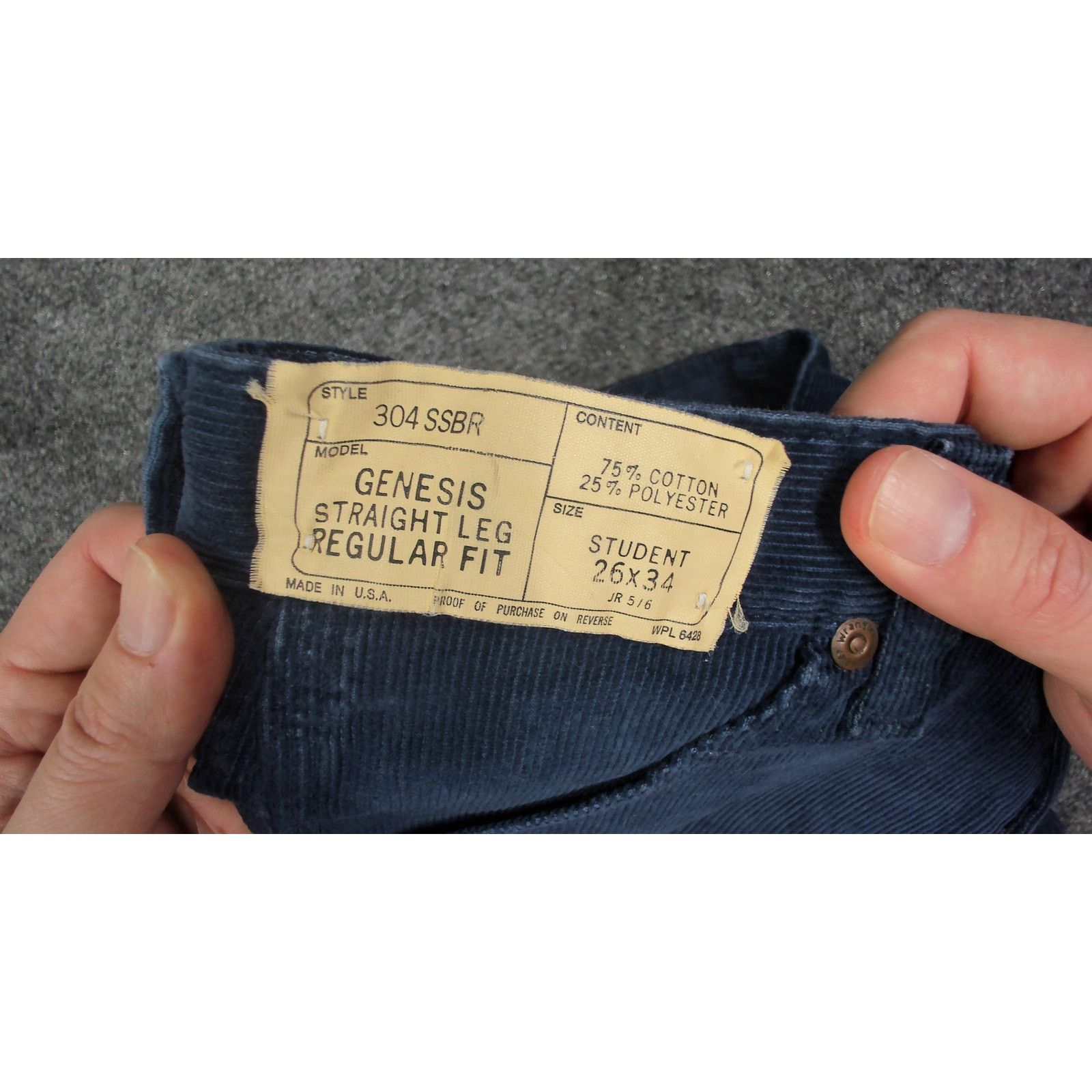 Wrangler VTG 70s Wrangler Corduroy Pants Navy Womens 22x34 Deadstock Size 22" - 7 Thumbnail