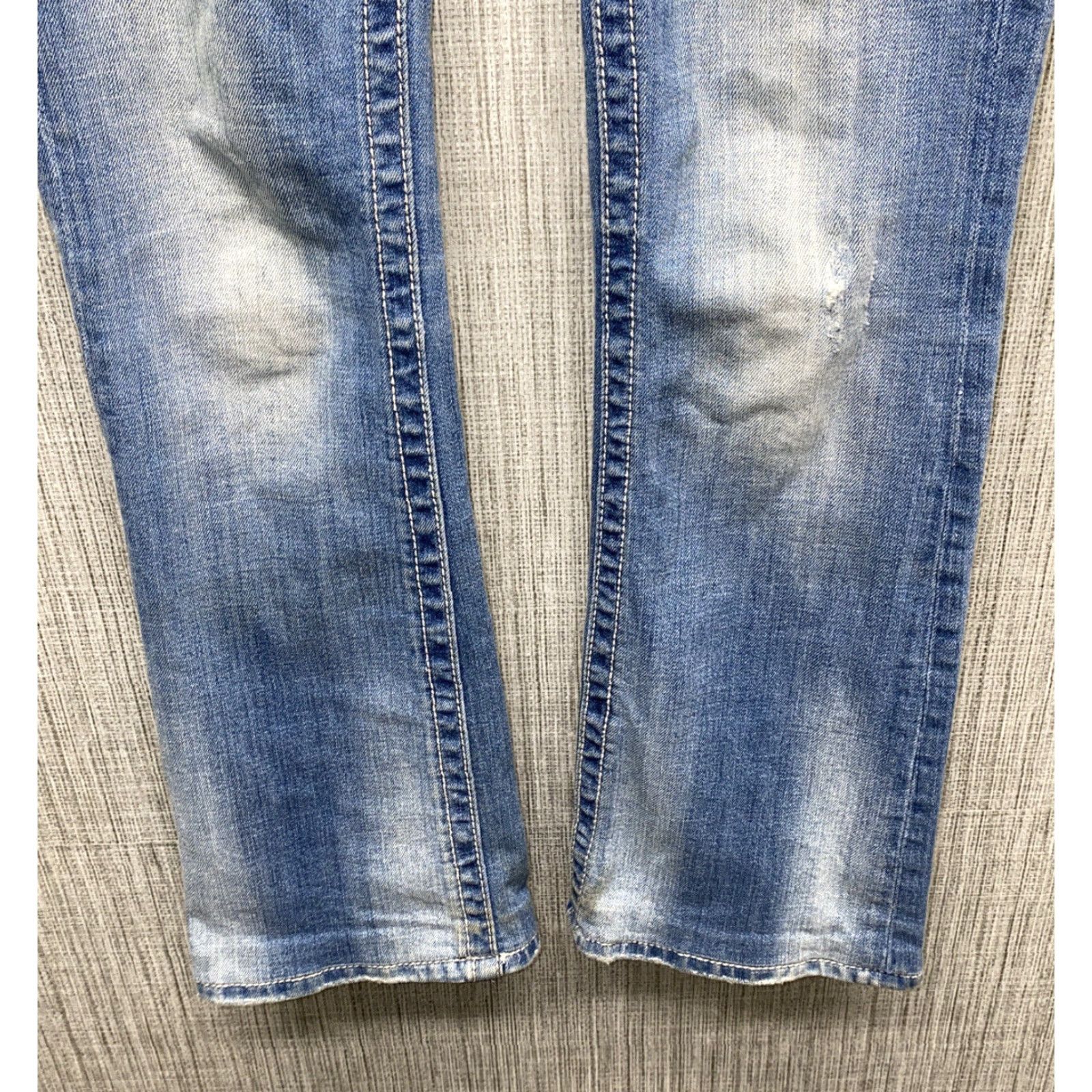 Miss Me MISS ME Womens Blue Flap Pocket Rhinestone Bootcut Jeans Size 26 X 30 Cotton Blend Regular Womens Size 26" / US 2 / IT 38 - 3 Thumbnail