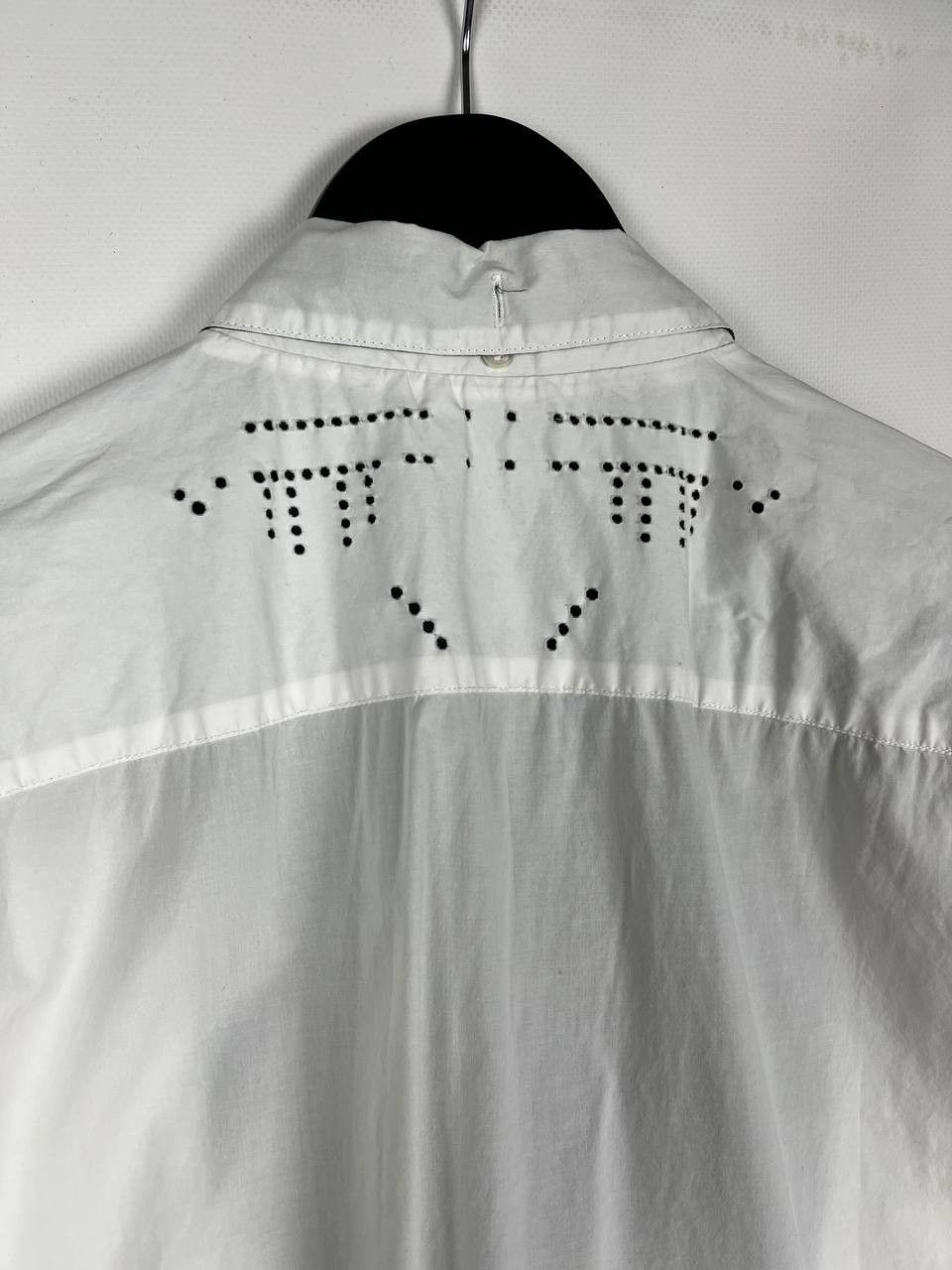 Diesel DIESEL White Dress Shirt Perforated Front & Back Detail Size US L / EU 52-54 / 3 - 3 Thumbnail