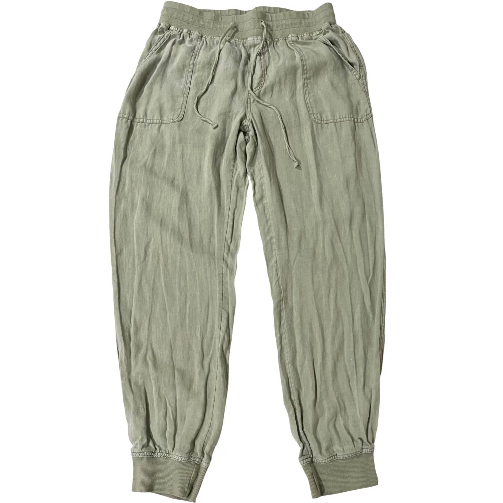 Vintage C&C California 100% Linen Jogger Pants Pull On Womens Sage Green Sz M Shirt/Women's Jogger Linen Solid 90s? Size 32" / US 10 / IT 46 - 2 Thumbnail