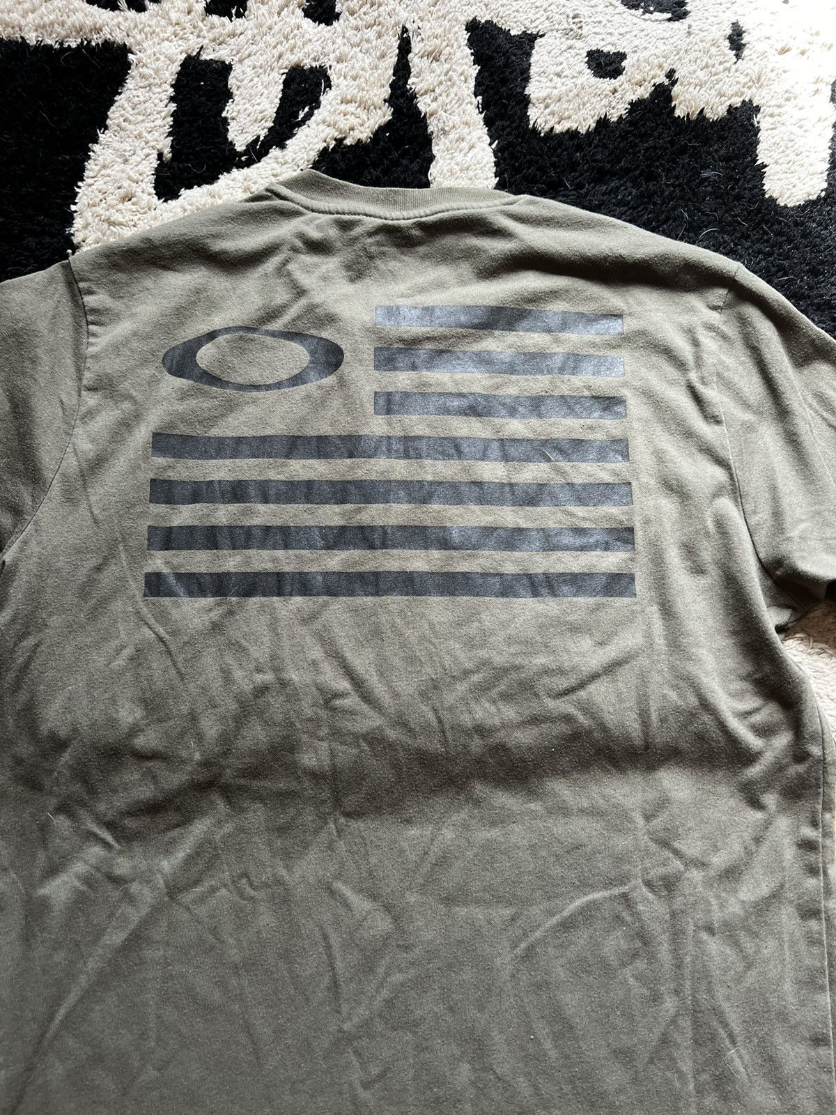Oakley × Vintage Vintage Oakley T-shirt Tee Big American Flag Logo Size US S / EU 44-46 / 1 - 2 Thumbnail