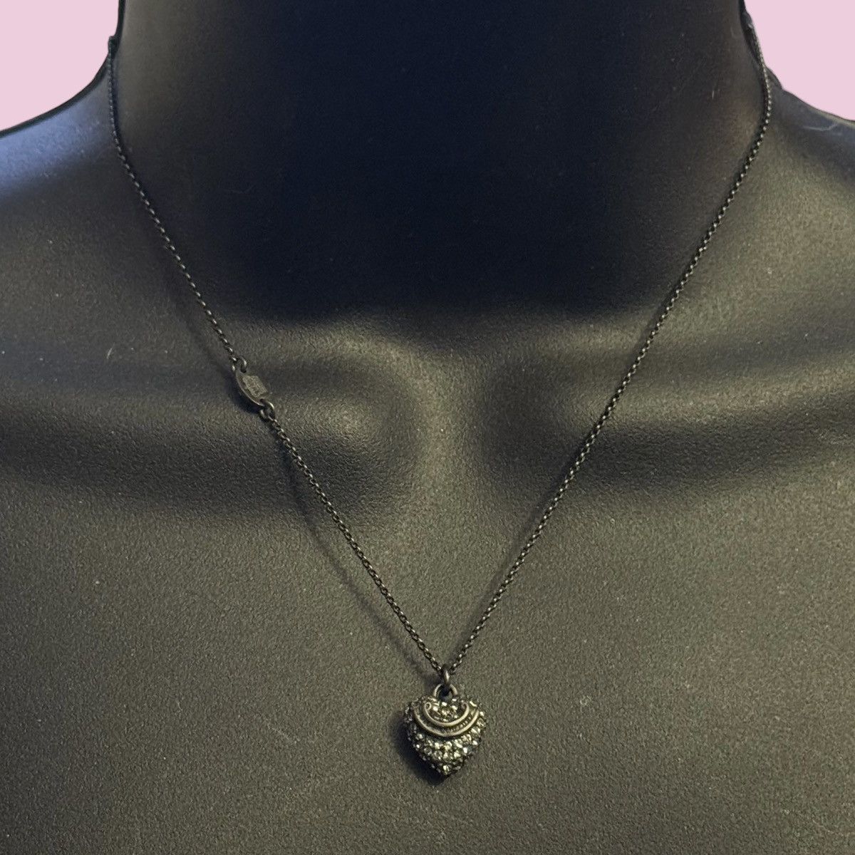 Juicy Couture Vintage Juicy Couture dark silver pave heart pendant necklac Size ONE SIZE - 1 Thumbnail