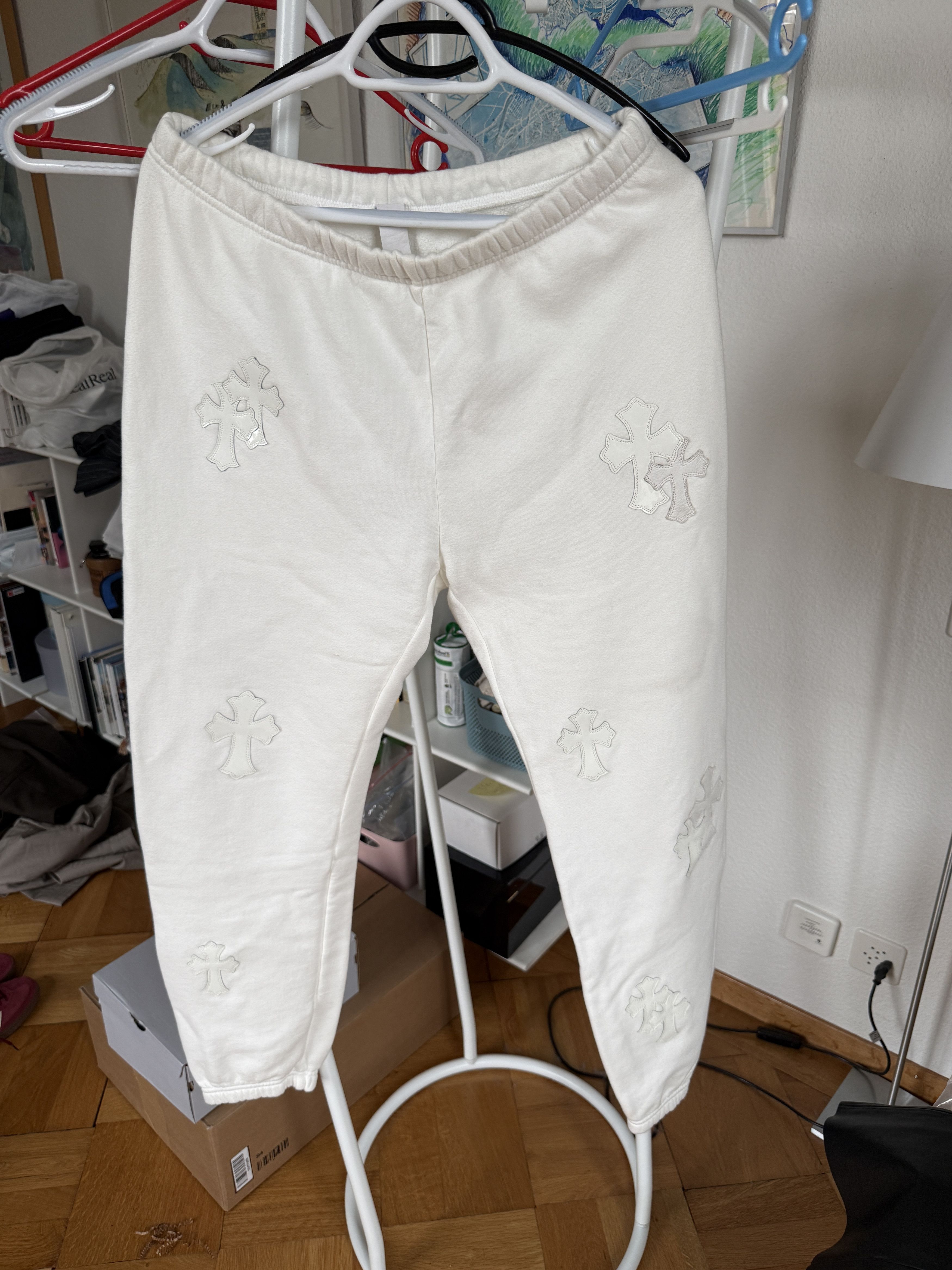 Chrome Hearts CHROME HEARTS LEATHER CROSS PATCH SWEATS M Size US 32 / EU 48 - 1 Thumbnail