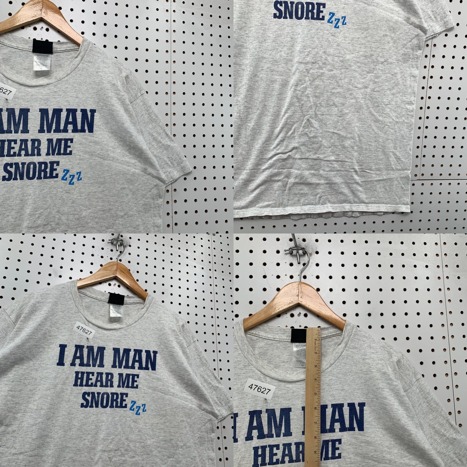 Vintage Vintage Funny Dad T Shirt Mens 2X Gray I Am Man Hear Me Snore USA Size US XXL / EU 58 / 5 - 8 Thumbnail
