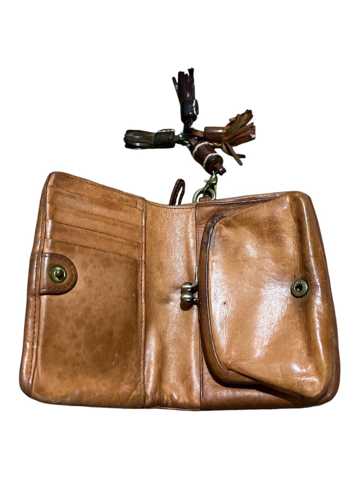 Genuine Leather × Redmoon Japan Craft Leather Genten Intrecciato Bi Fold Wallets Clasp Size ONE SIZE - 4 Thumbnail