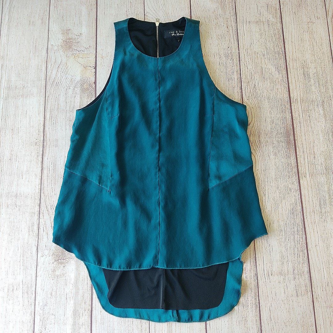 Rag & Bone Rag & Bone Adeline silk teal high low sleeveless top sz S Size S / US 4 / IT 40 - 2 Thumbnail