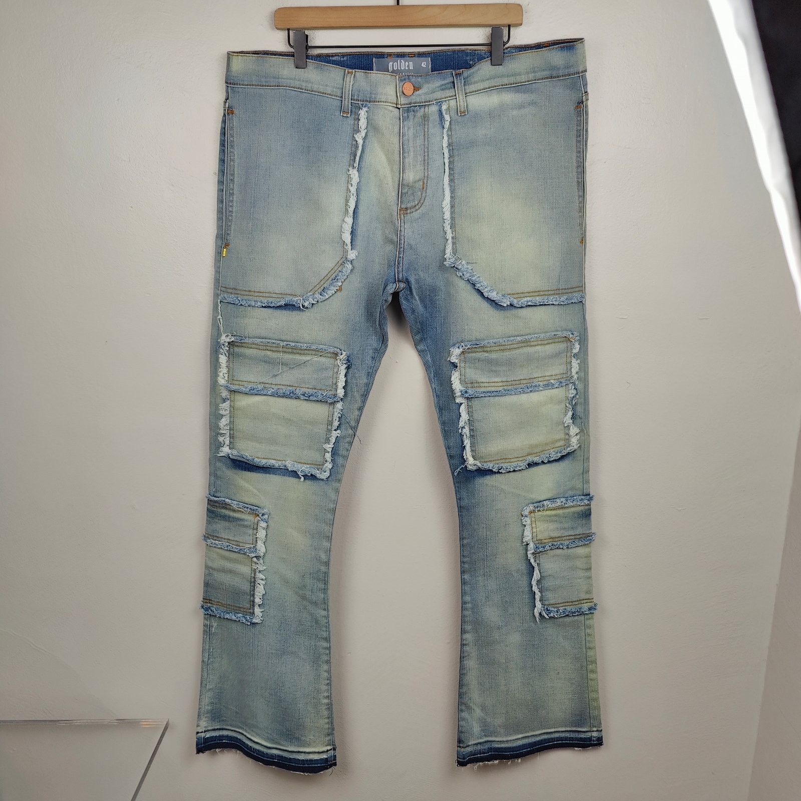 Other Golden Denim The Patchwork Mykonos Flared Jeans Mens 42 Size US 34 / EU 50 - 1 Thumbnail