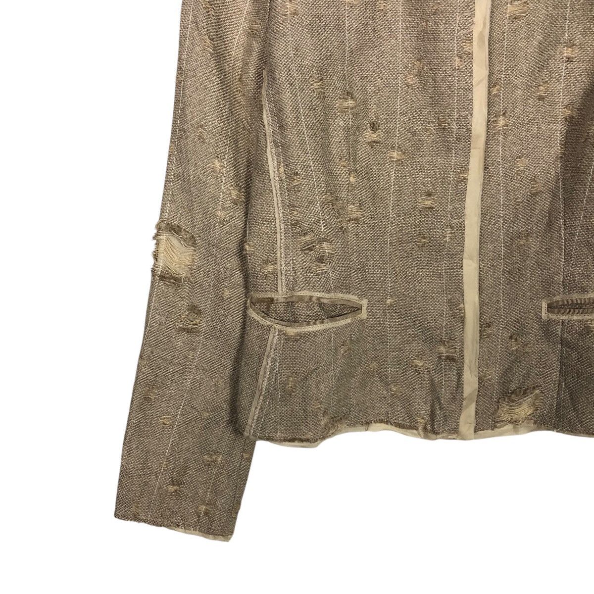 Prada 📌Rich Grey Cropped Distressed Tweed Jacket Prada Milano Size M / US 6-8 / IT 42-44 - 5 Thumbnail