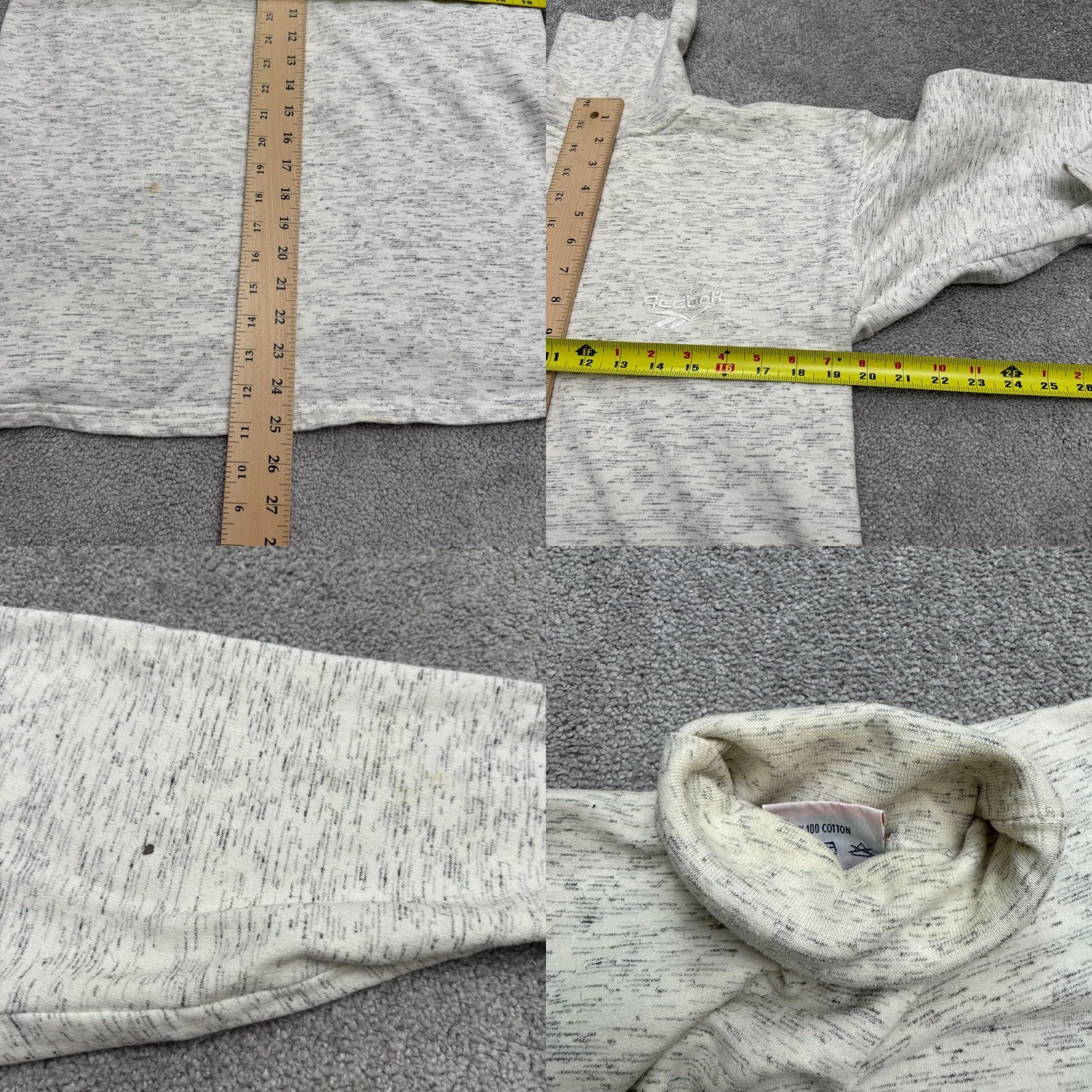 Reebok Vintage Reebok Turtleneck Pullover Sweatshirt Womens M Gray 100% Cotton Long Sleeve Fleece Logo 90s Retro Classic Stretch Size M / US 6-8 / IT 42-44 - 8 Thumbnail