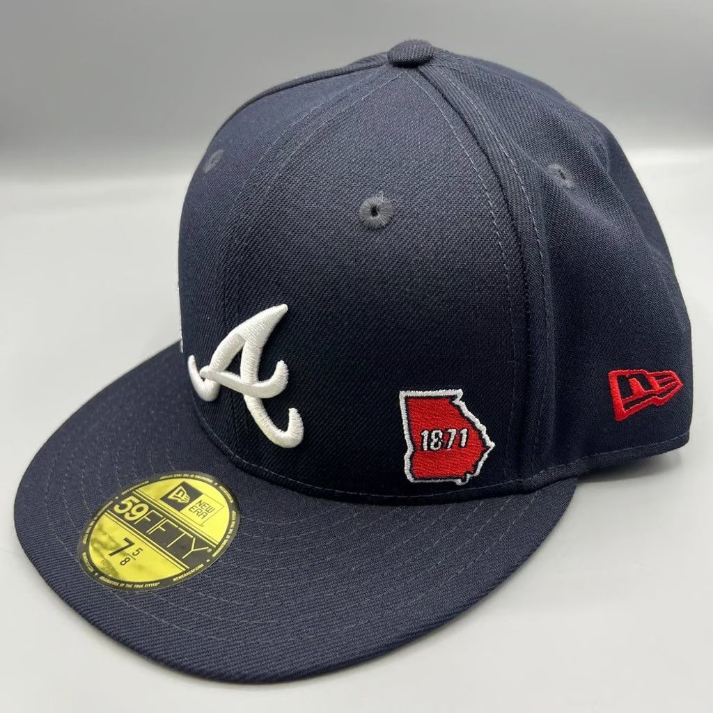 New Era Atlanta Braves Hat Men 7 5/8 Identity 59Fifty New Era Fitted Size ONE SIZE - 3 Thumbnail