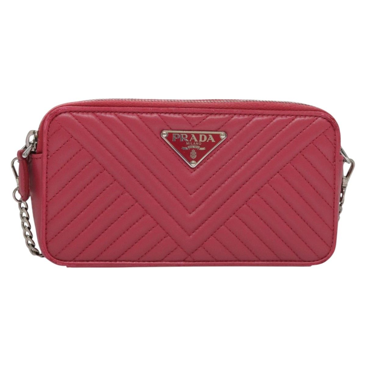 Prada Nappa Gauffré Pink Leather Shoulder Bag (Pre-Owned) Size ONE SIZE - 1 Thumbnail
