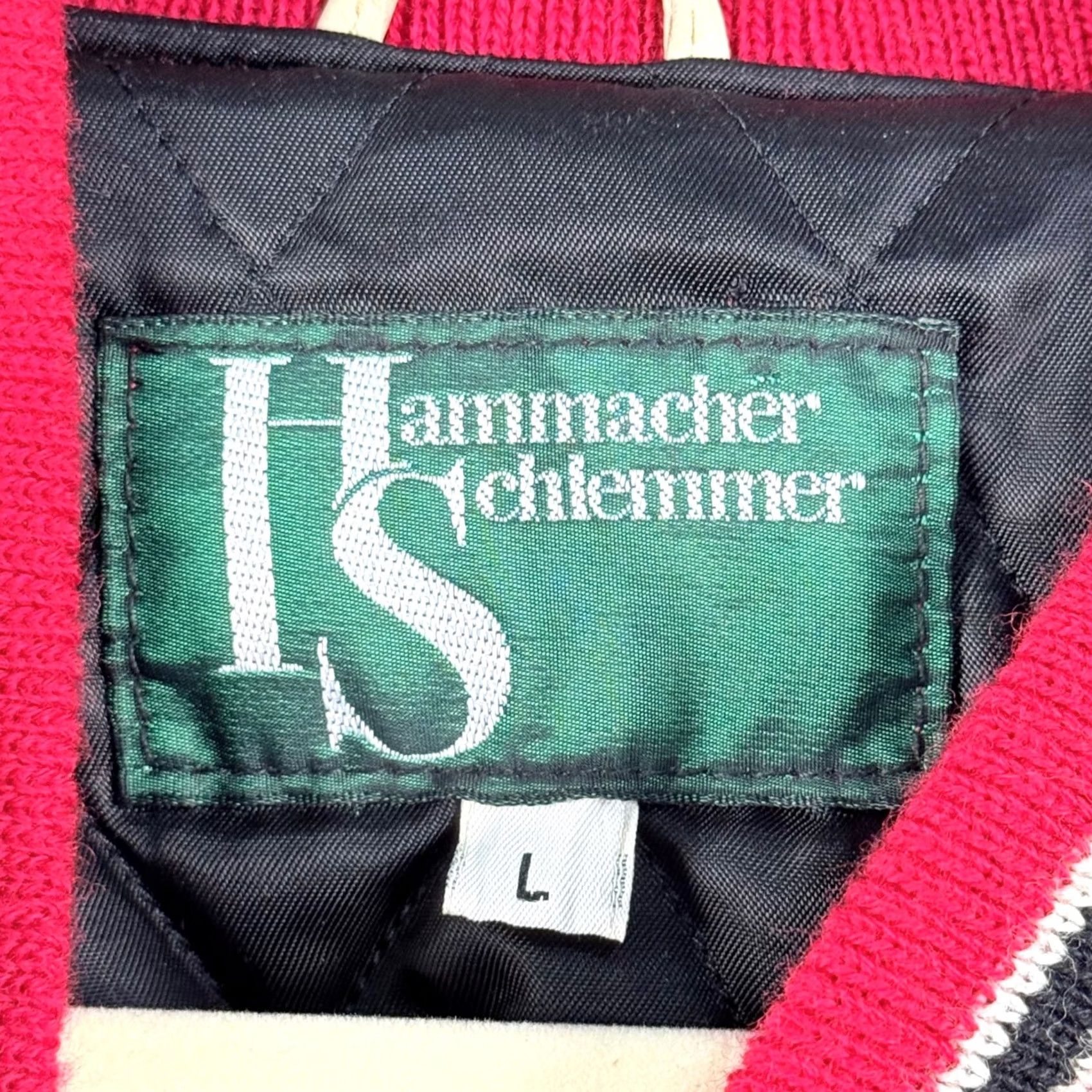 Vintage VINTAGE Elvis In Concert Hammacher Schlemmer varsity jacket Red Wool Leather TCB Made in USA L Mens Size US L / EU 52-54 / 3 - 3 Thumbnail