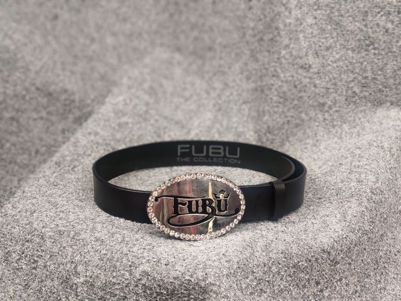 Fubu Vintage FUBU leather belt buckle rhinestones rap style 2000s Size ONE SIZE - 2 Thumbnail