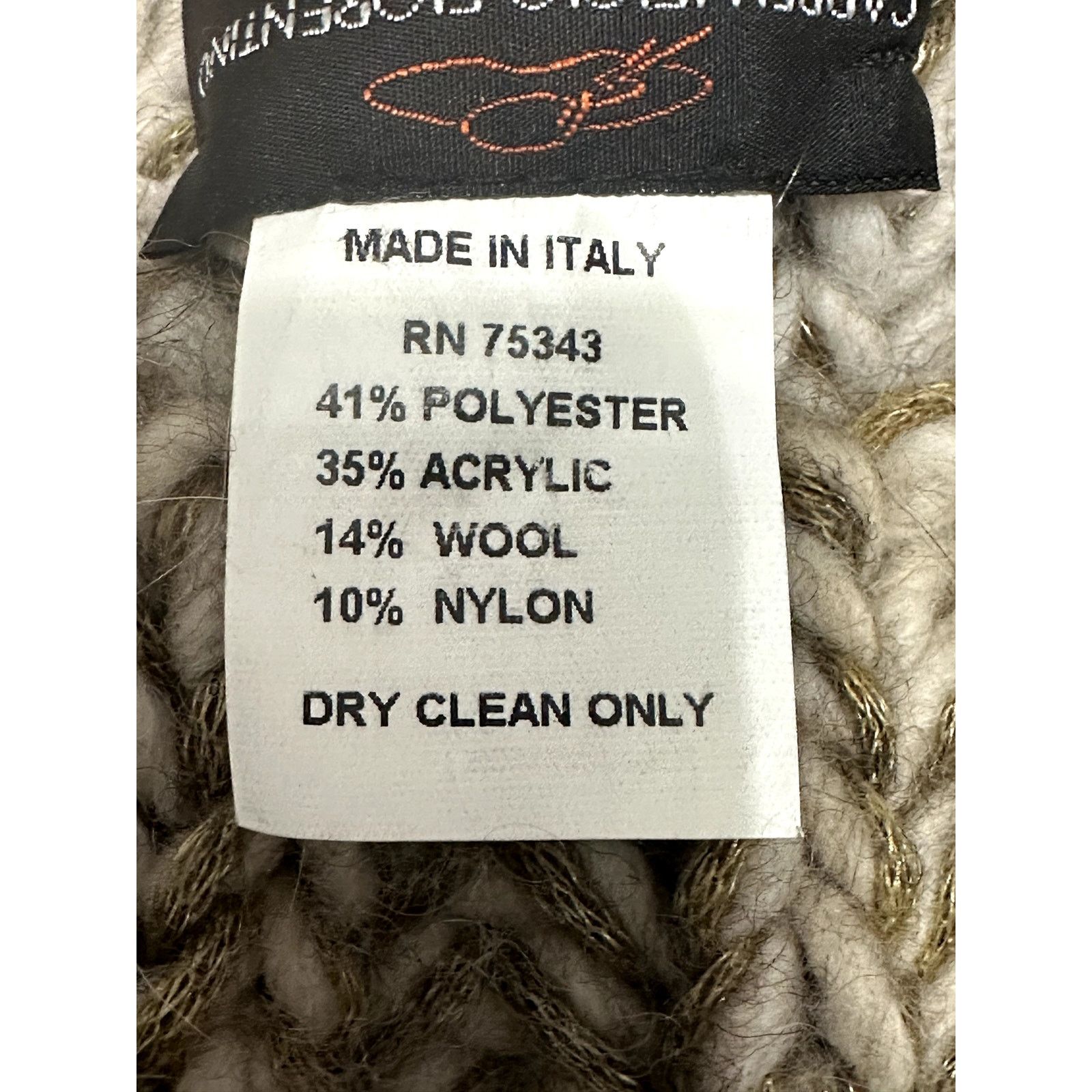 Other Cappellificio Fiorentino Beanie Hat Ribbed Knit Wool Cream Size ONE SIZE - 6 Thumbnail