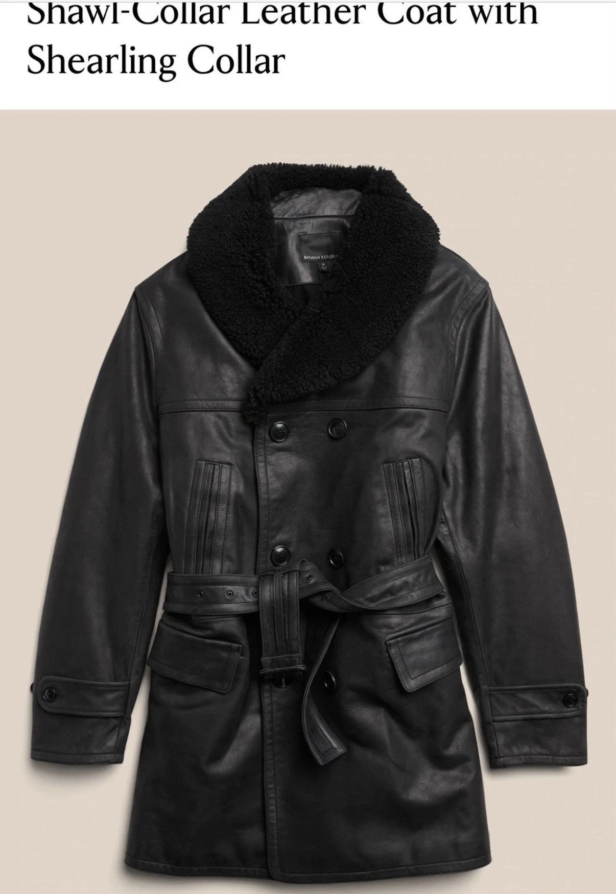 Banana Republic Banana Republic Shawl Collar cowhide leather Jacket Black S Size US S / EU 44-46 / 1 - 1 Thumbnail