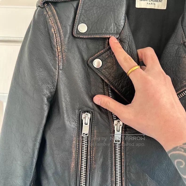 Saint Laurent Paris Saint Laurent Paris Distressed Vintage No Smoking Leather Size XS / US 0-2 / IT 36-38 - 5 Thumbnail