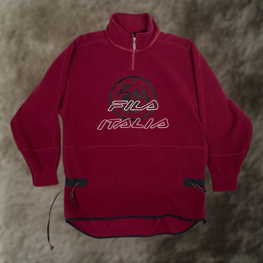 Fila VINTAGE FILA Oversized Sweatshirt Dress Women's Size L Red 90s City Tunic Fleece Zip-Front Size L / US 10 / IT 46 - 1 Thumbnail