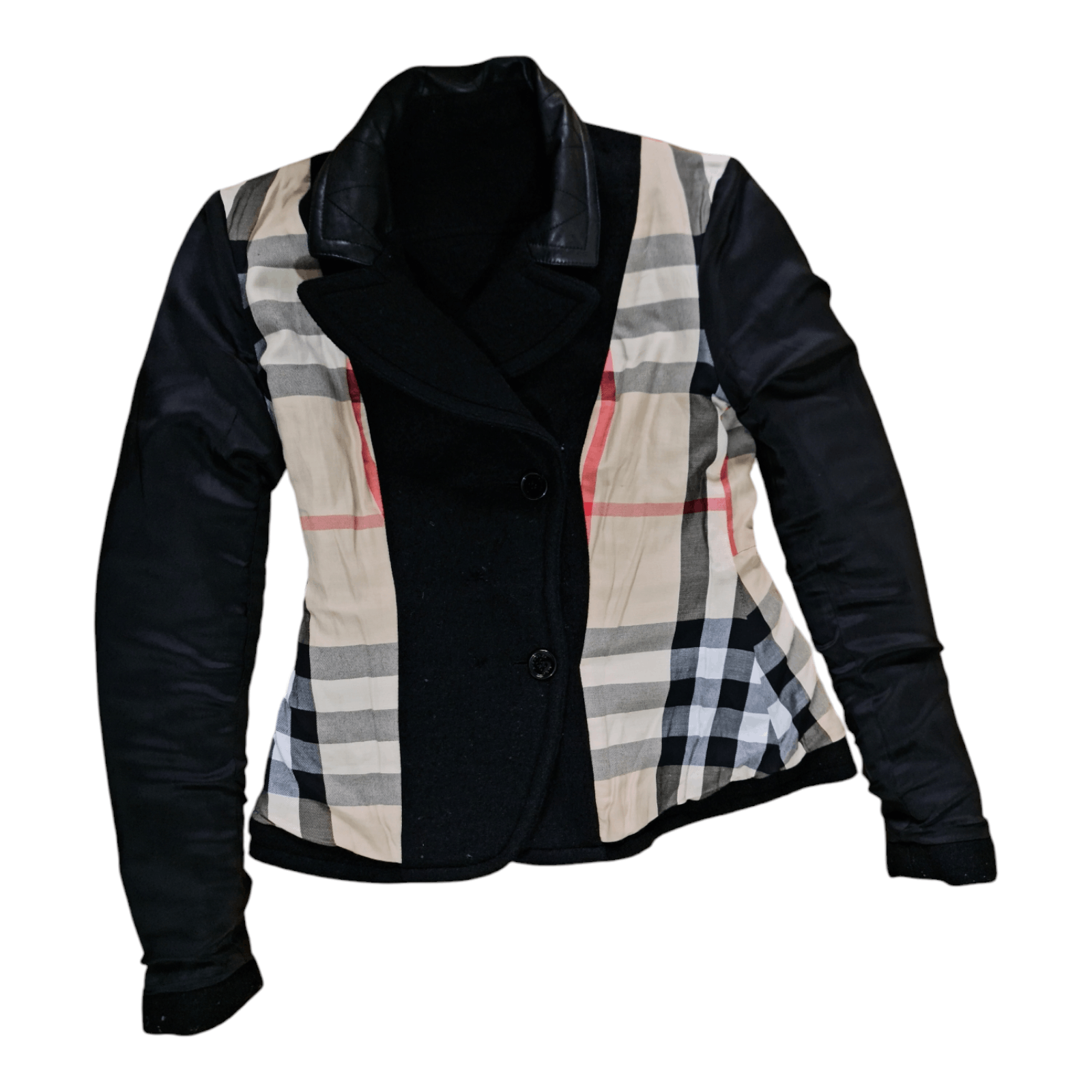 Burberry Burberry Brit Women Plaid PeaCoat nova check Blend Short Size S / US 4 / IT 40 - 4 Thumbnail
