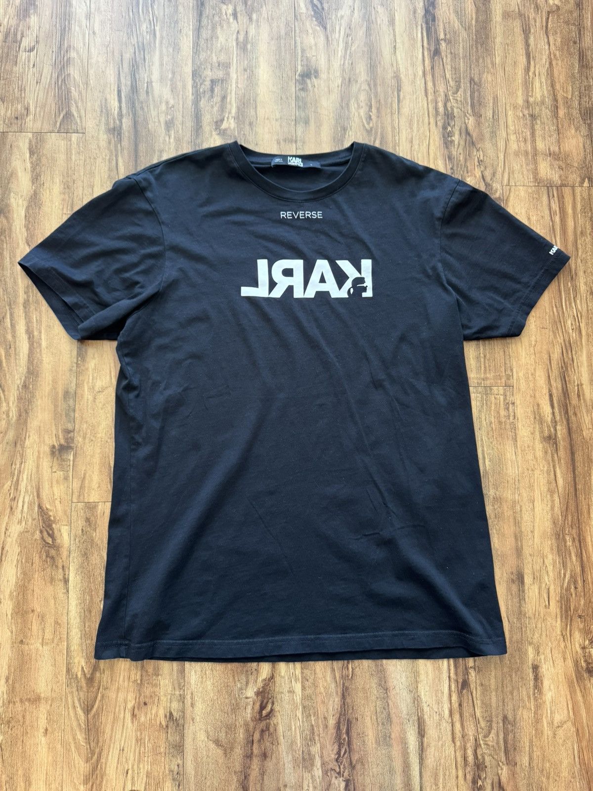 Karl Lagerfeld Karl Lagerfeld Reverse Black T-Shirt Size US XL / EU 56 / 4 - 1 Thumbnail