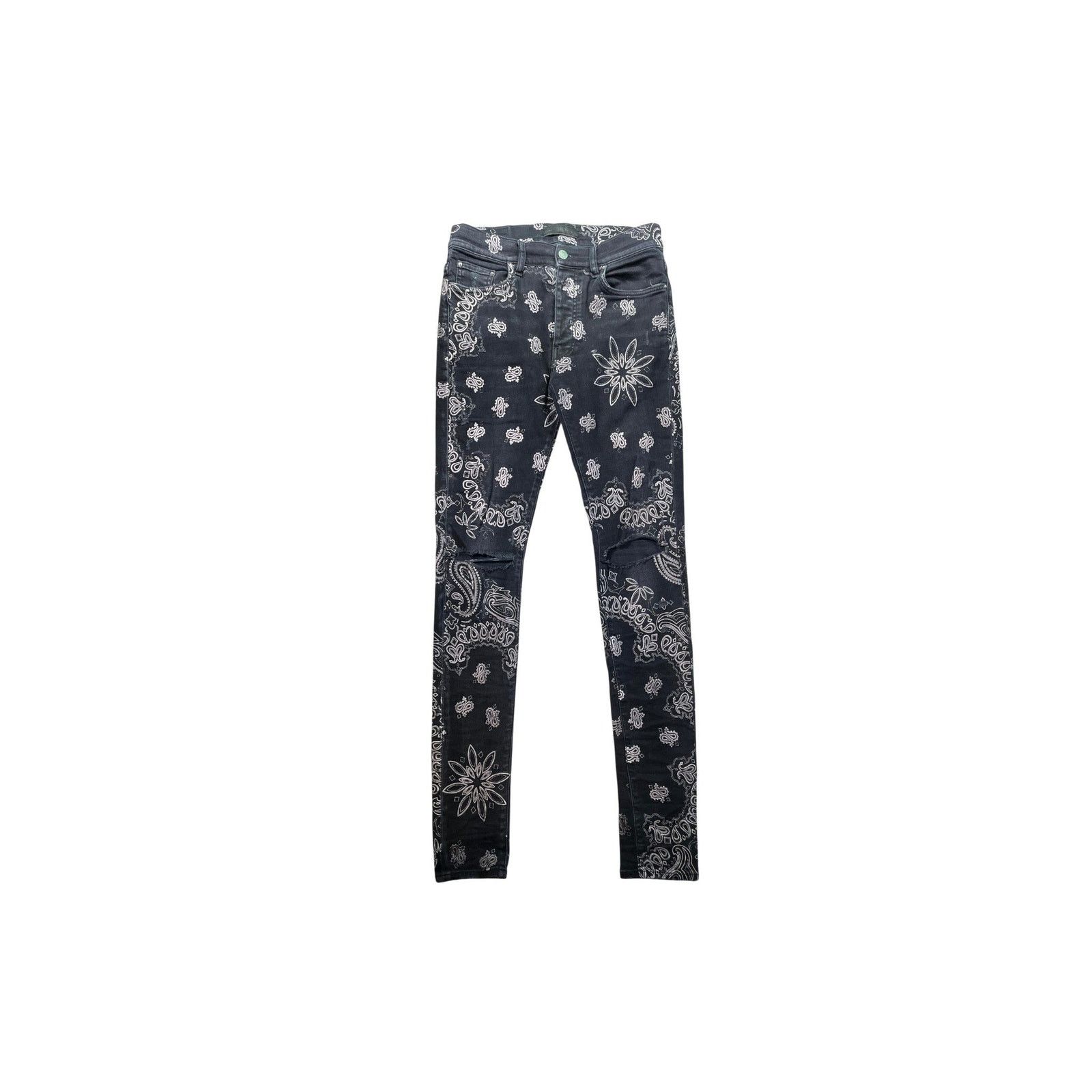 Amiri Paisley Black Jeans