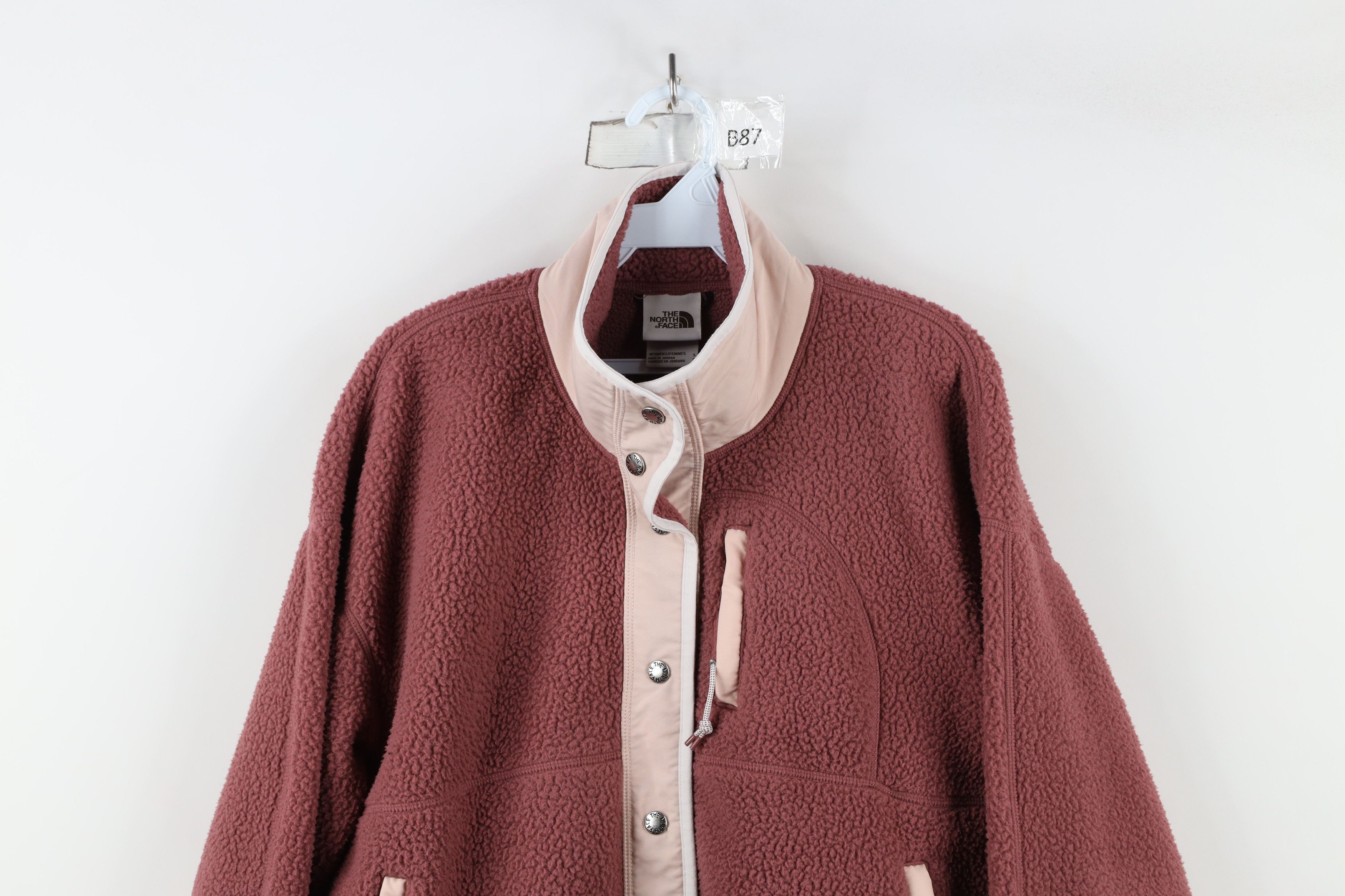 The North Face × Vintage The North Face Spell Deep Pile Fleece Full Zip Jacket Pink Size S / US 4 / IT 40 - 2 Thumbnail