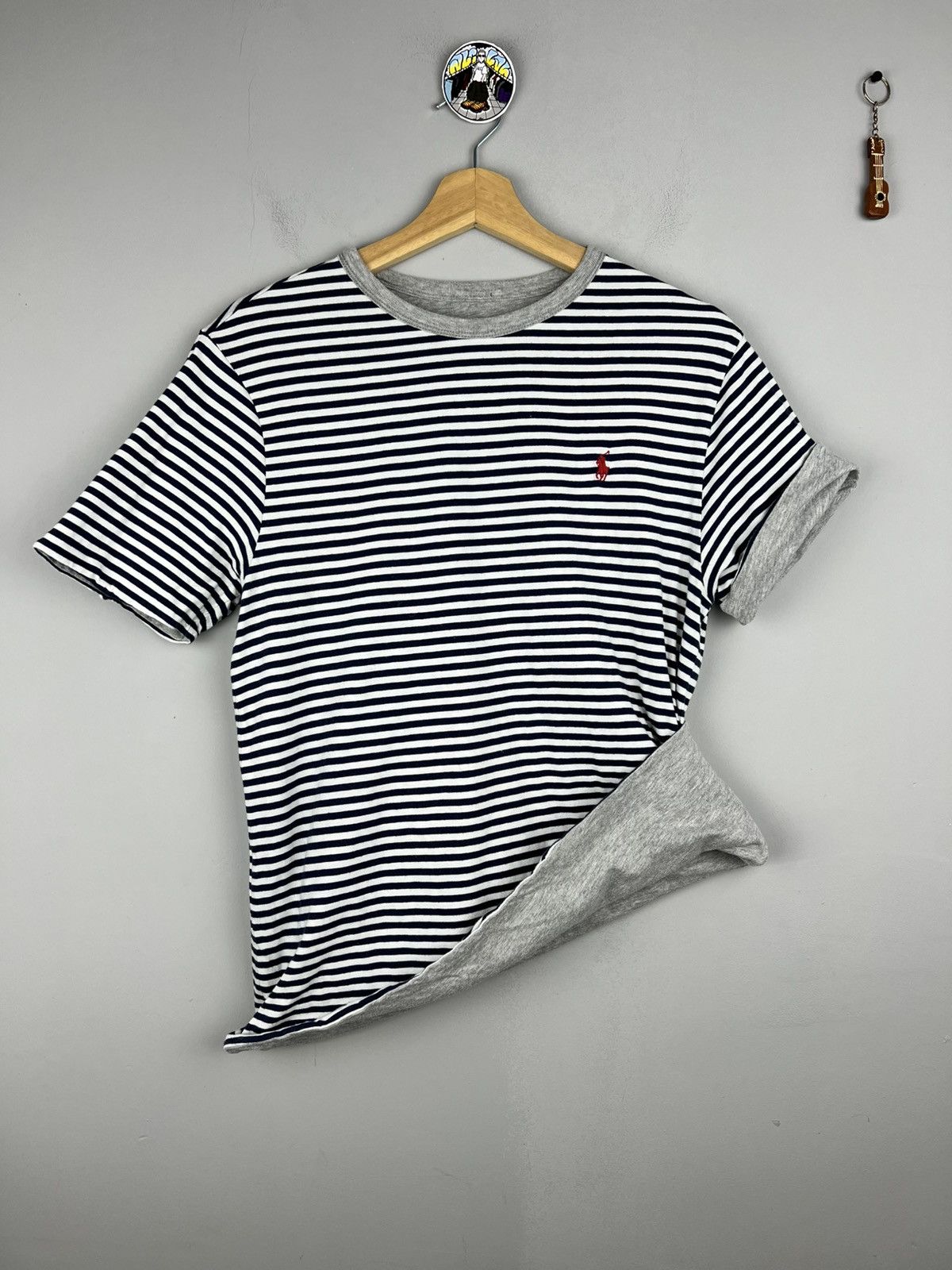 Polo Ralph Lauren Rare Polo Ralph Lauren Reversible T shirt Striped/ grey Size US S / EU 44-46 / 1 - 1 Thumbnail