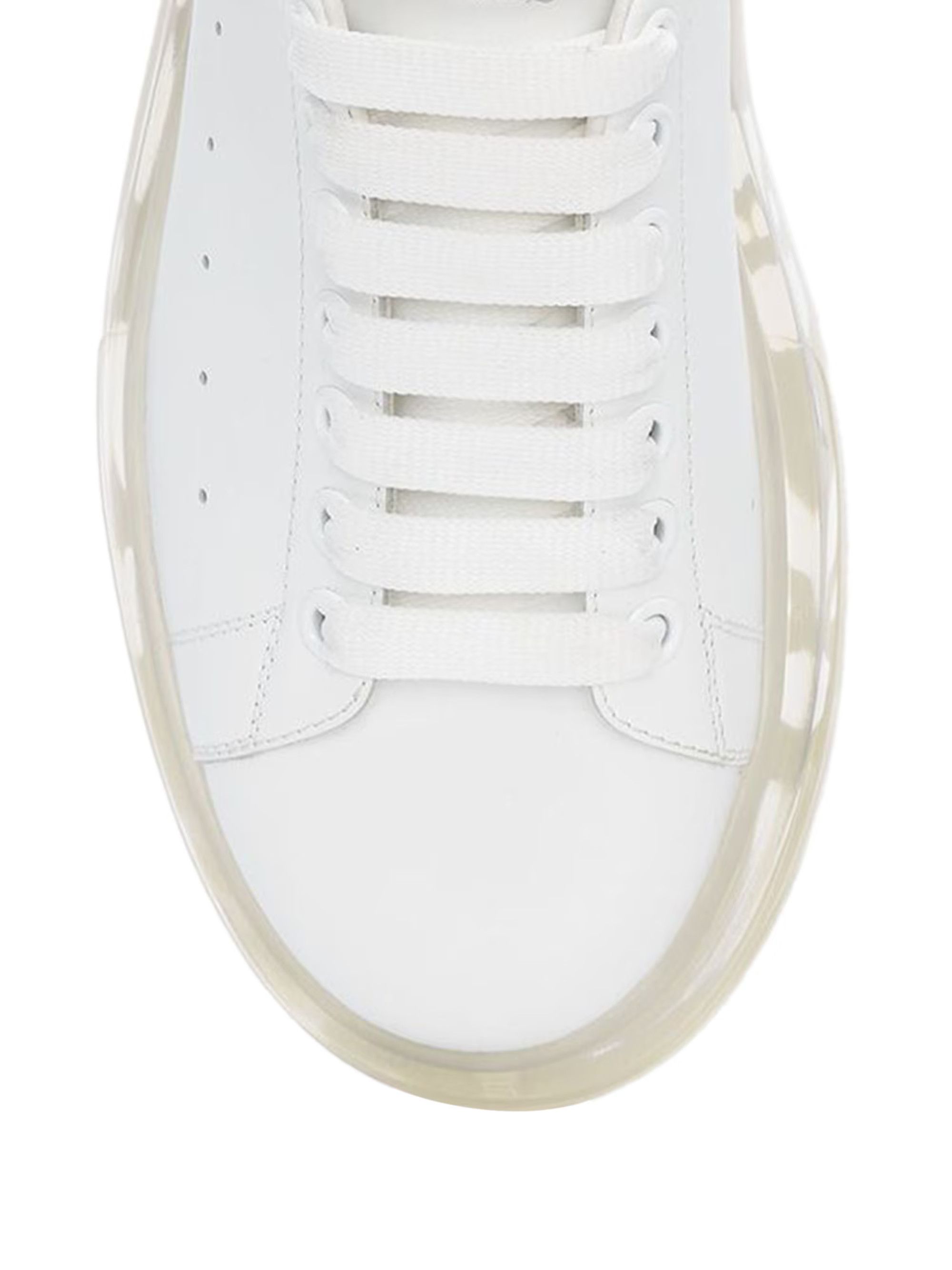 Alexander McQueen os11x0226 Oversized Gel Sole Leather Platform Sneakers White Size US 11.5 / EU 44-45 - 3 Thumbnail