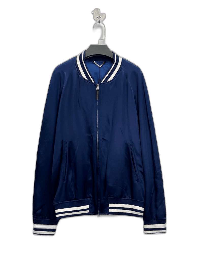 Louis Vuitton Louis Vuitton Blue Embroidered Baseball Jacket-2506 Size US L / EU 52-54 / 3 - 1 Thumbnail