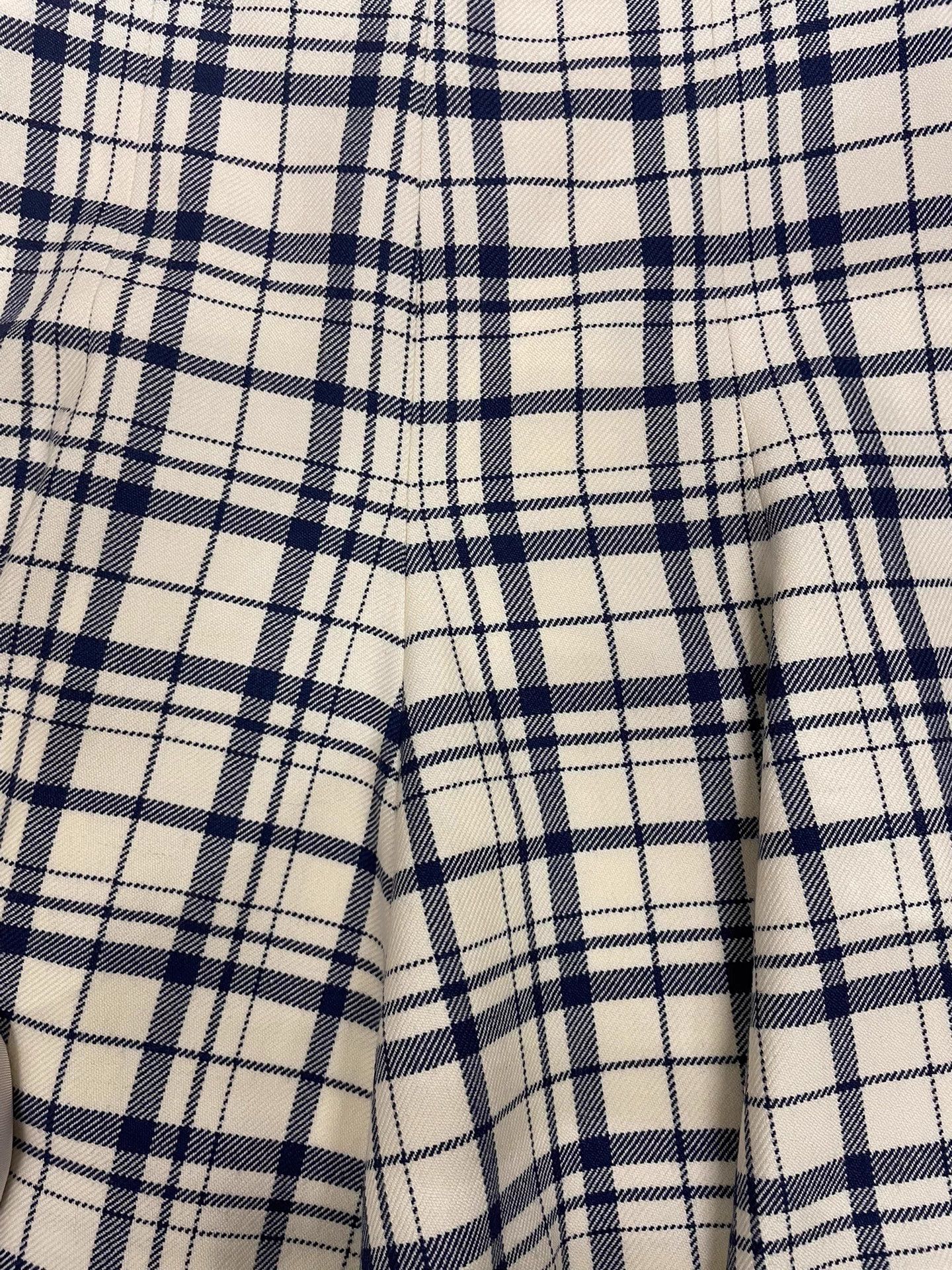 Other Christian Dior White Blue Plaid Wool Skirt F38 Size 27" / US 4 / IT 40 - 8 Thumbnail