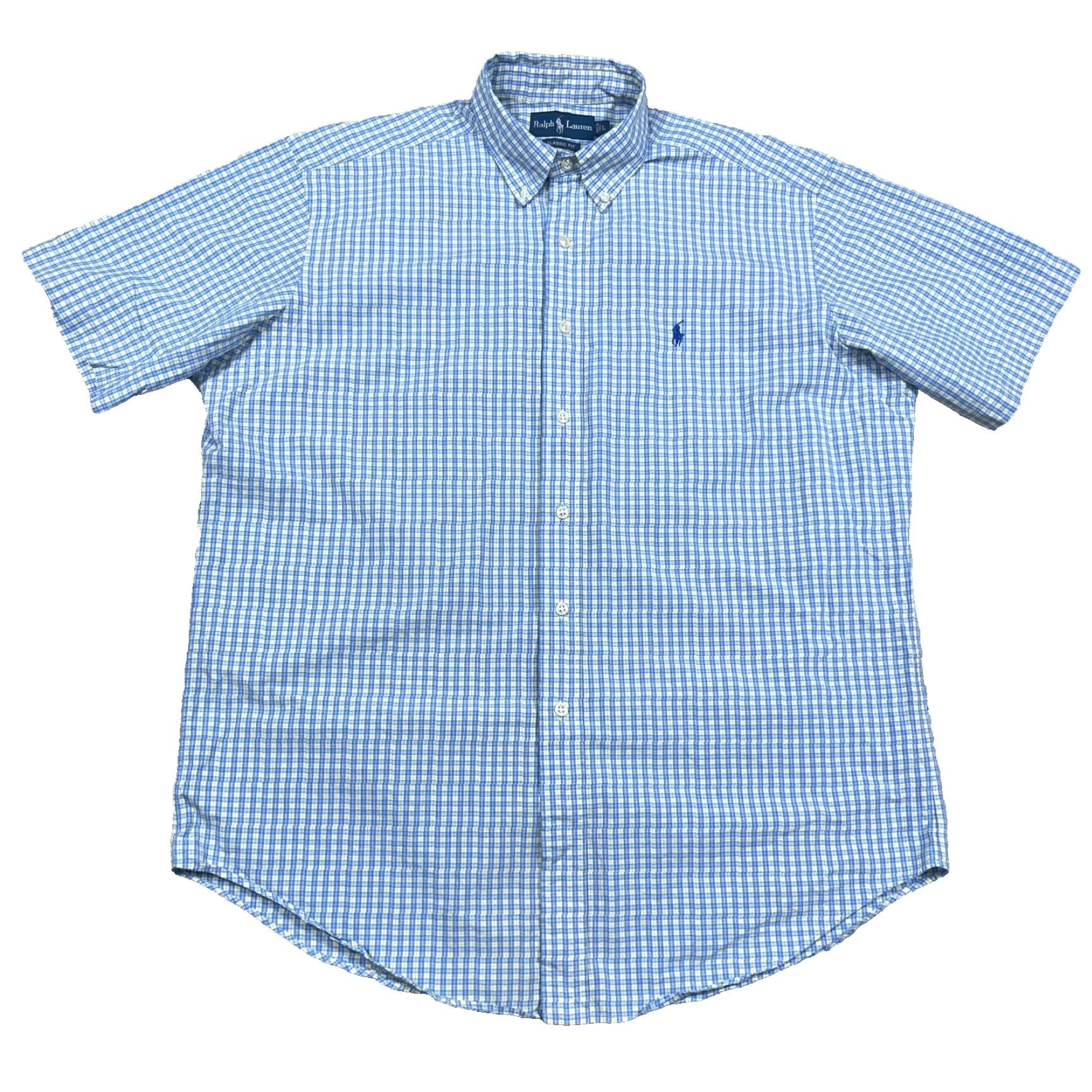 Ralph Lauren Ralph Lauren Shirt Men Large Plaid Button-Up Classic Fit Blue Yellow Camp Poplin Fade? Size US L / EU 52-54 / 3 - 2 Thumbnail