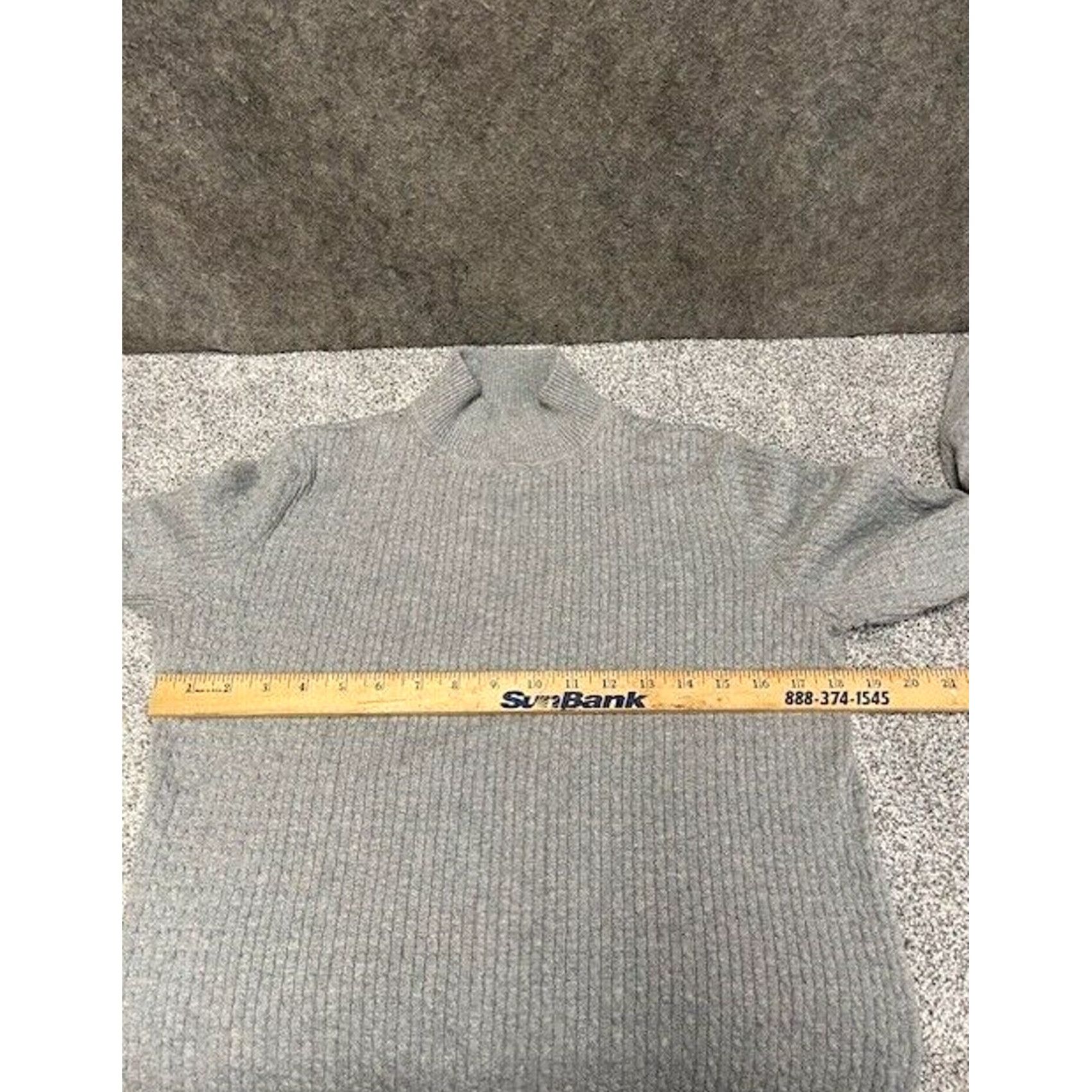 Vintage VINTAGE 90s Sweater L Cable-Knit Knit Cable Knit Preppy Minimalist Chic Office Fall Women L Gray Mock Neck Pullover Satisfaction? Size L / US 10 / IT 46 - 3 Thumbnail