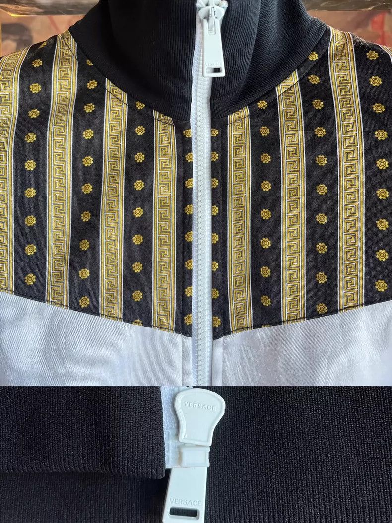 Versace Zippered tracksuit, Medusa avatar, turtleneck, yel