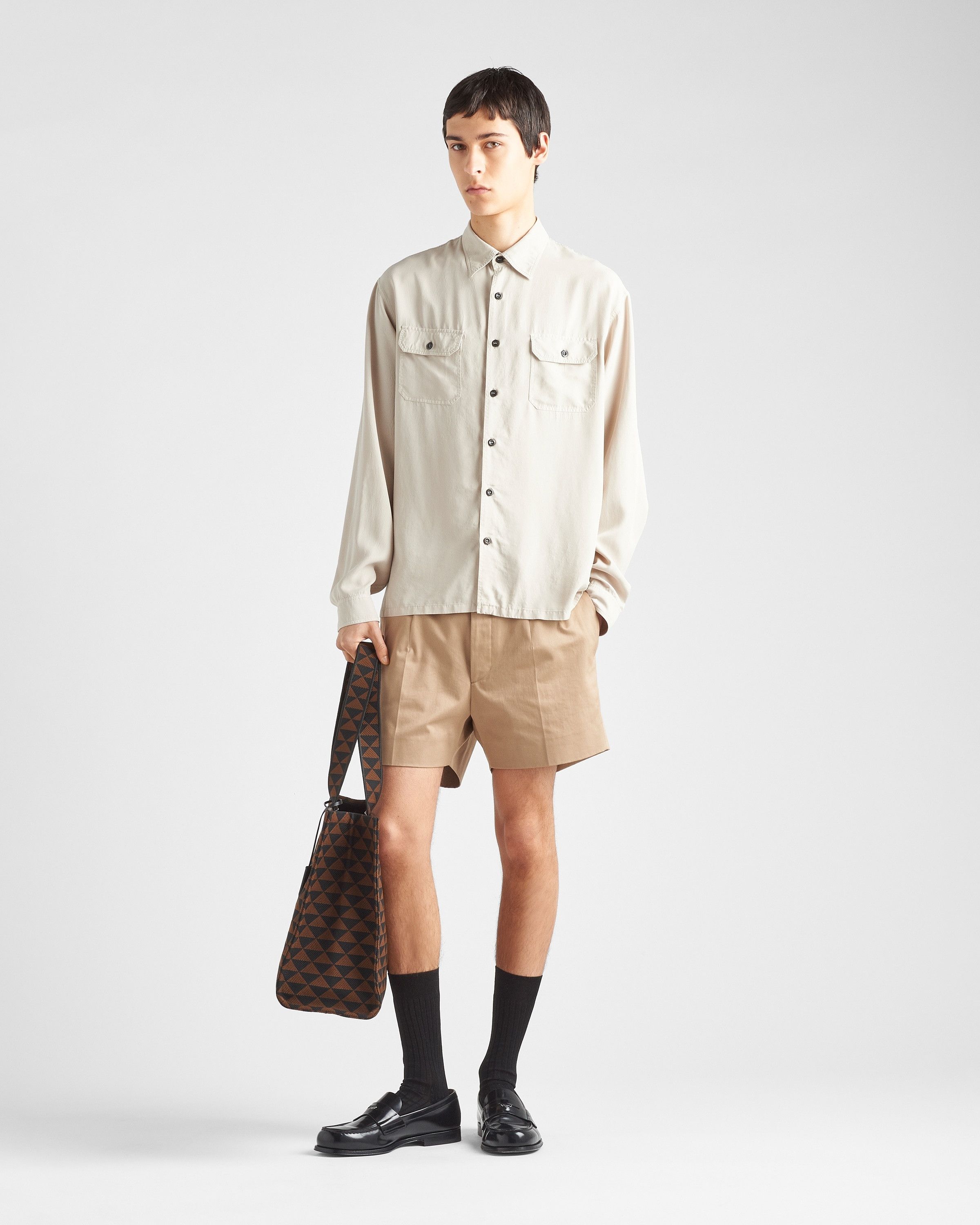 Prada o1bcso1str1025 Silk Shirt in Ivory Size US S / EU 44-46 / 1 - 2 Thumbnail
