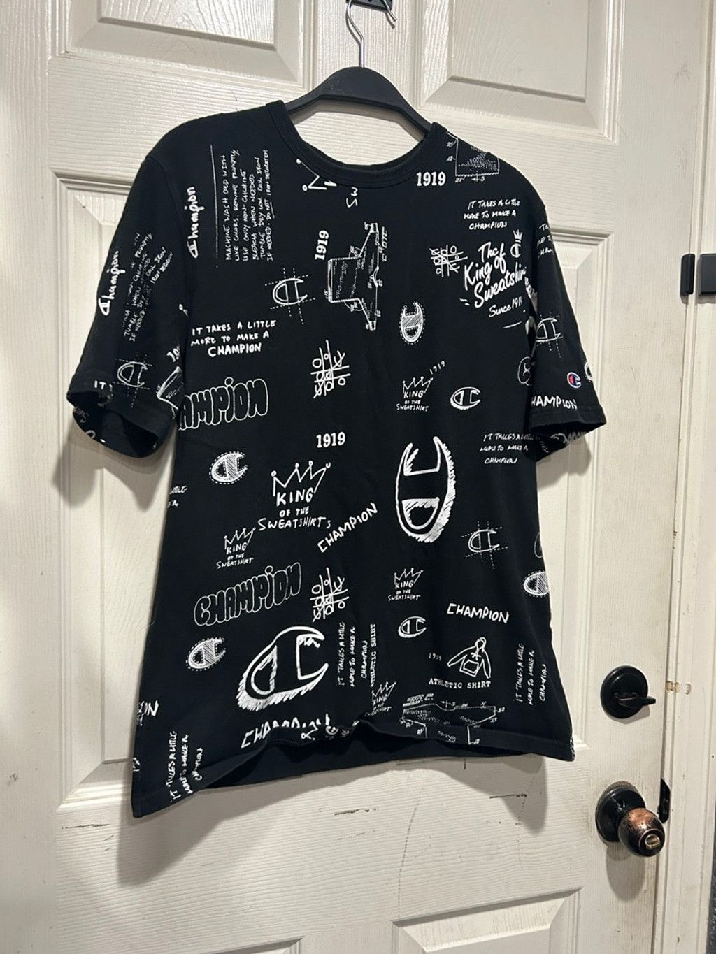 Champion Men's Champion Black & White Graphic Short Sleeve Tee M Size US M / EU 48-50 / 2 - 1 Thumbnail