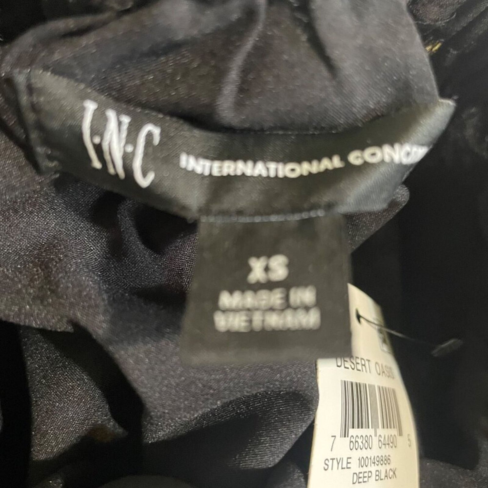 Other INC XS NWT Black Foil-Print Tiered Top | Off-Shoulder Chic Size XS / US 0-2 / IT 36-38 - 9 Thumbnail