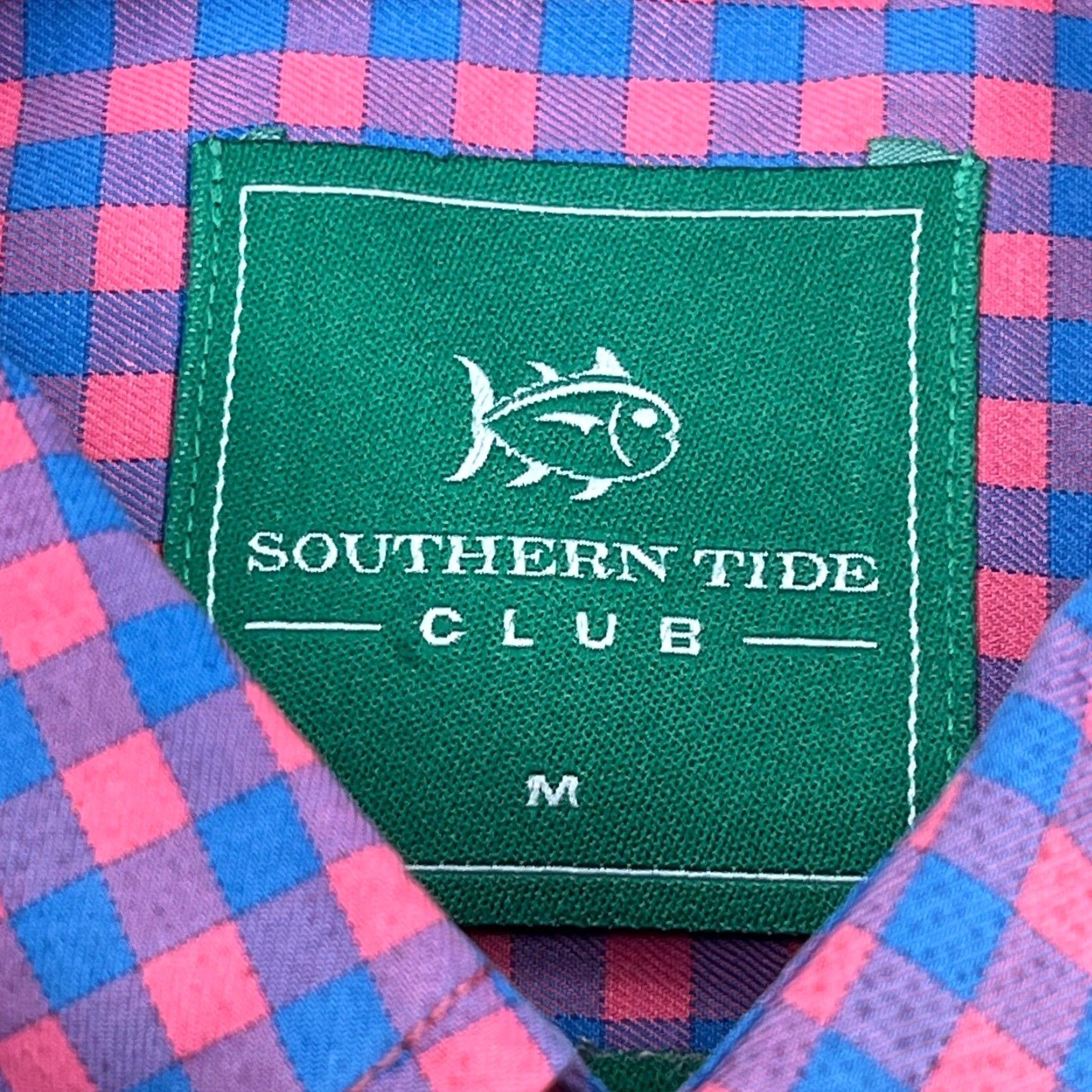 Southern Tide Southern Tide Shirt Men Medium Pink Blue Button Up Gingham Check Performance Size US M / EU 48-50 / 2 - 5 Thumbnail