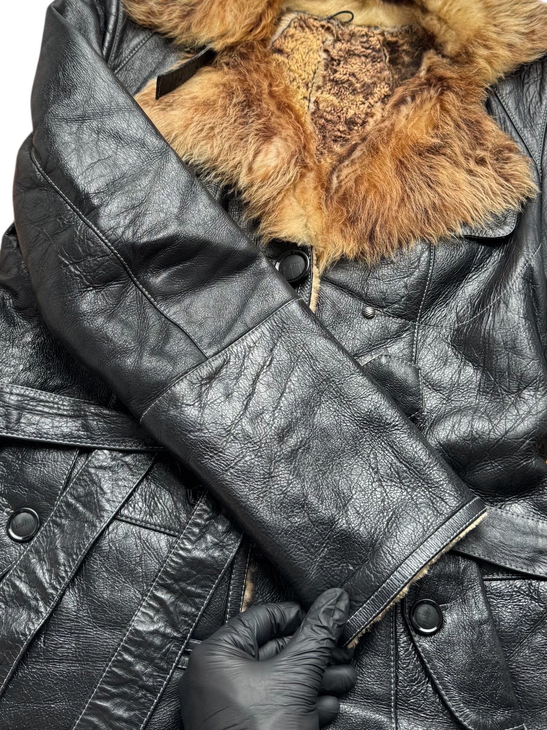 Vintage 90's Real Sheepskin Coat With Belt(V407) Size L / US 10 / IT 46 - 3 Thumbnail