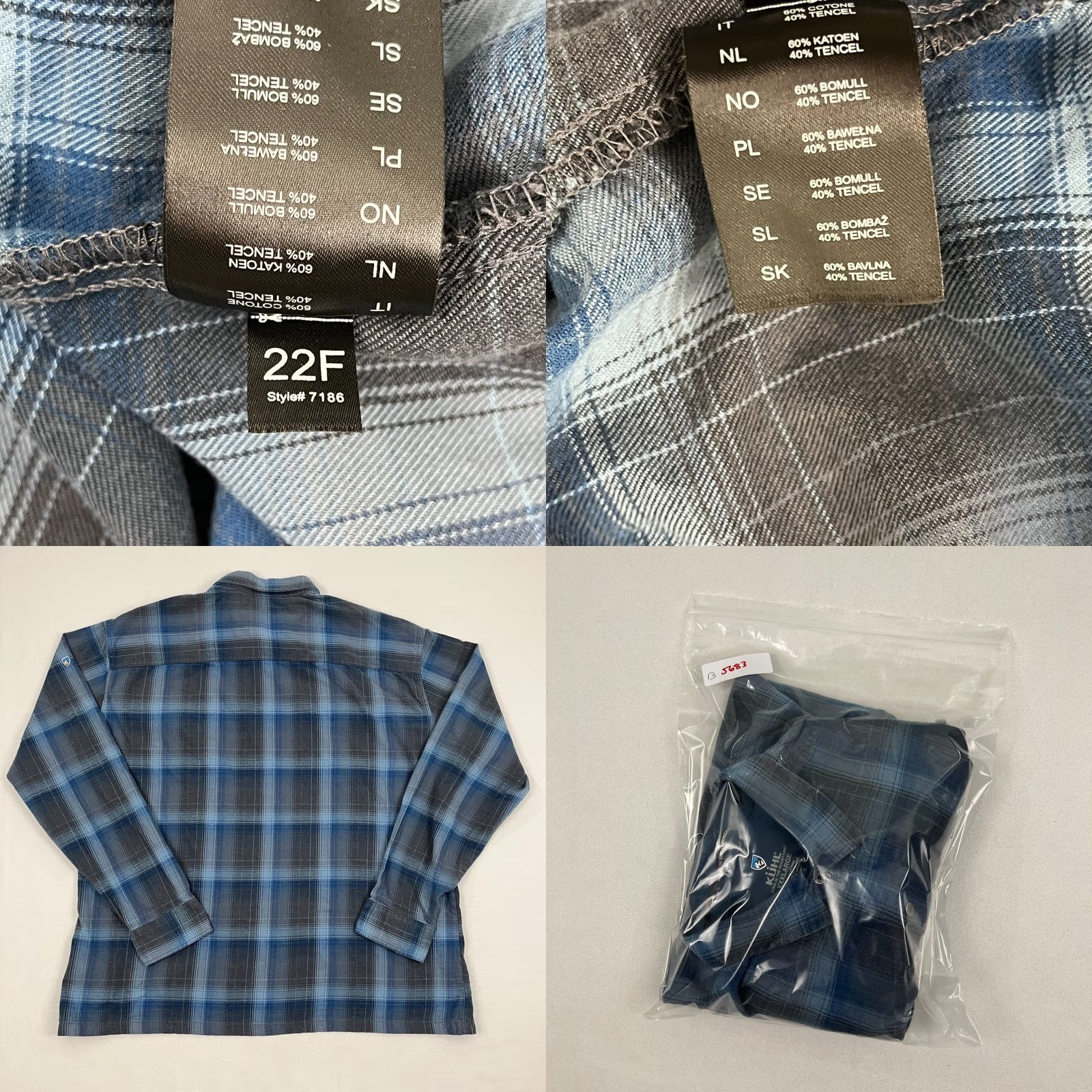 Vintage Kuhl Dillingr Flannel Shirt Mens 3XL XXXL Blue Plaid Button Up Hiking Gorpcore Size US XXL / EU 58 / 5 - 8 Thumbnail