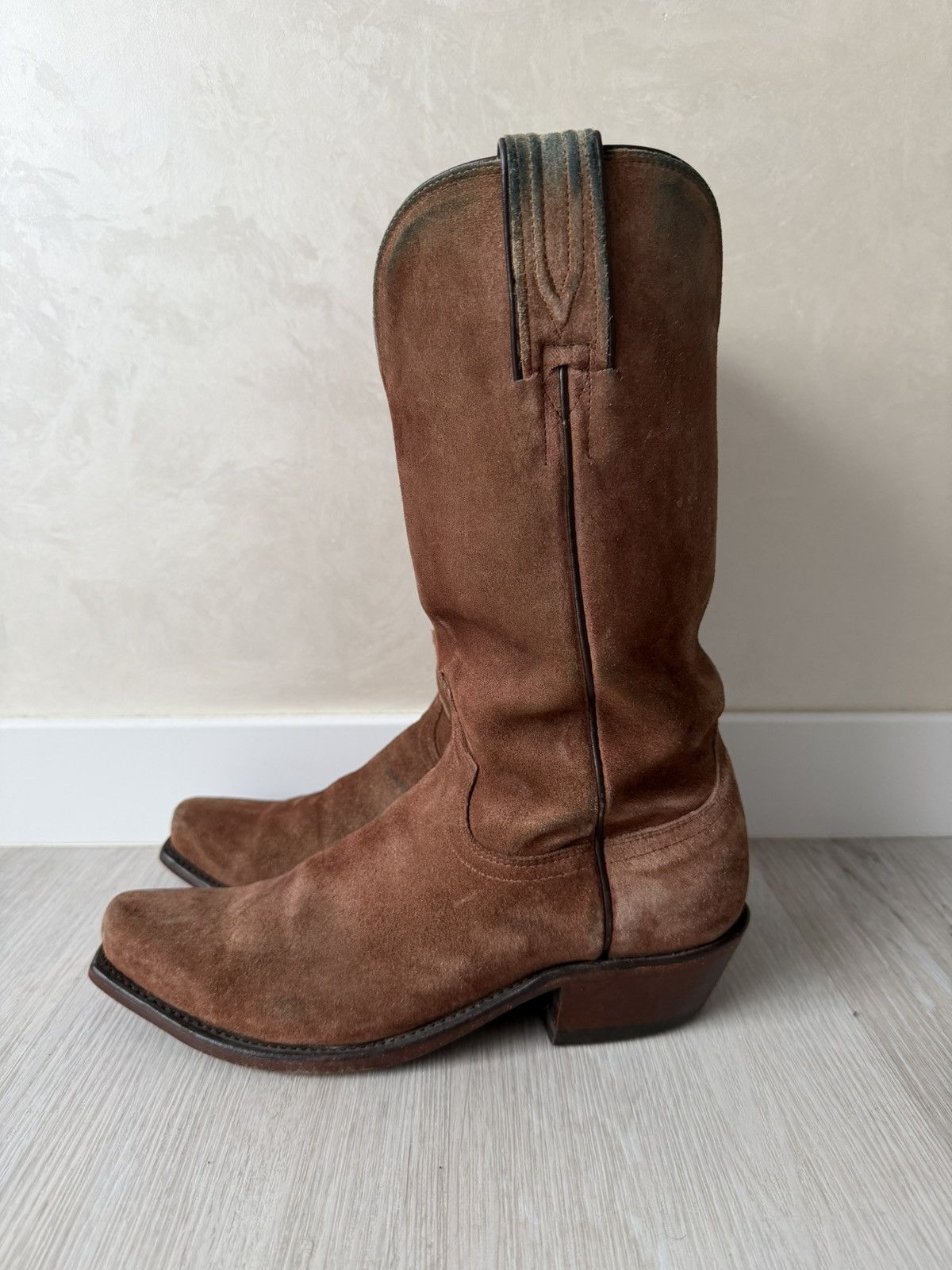 Lucchese Vintage Luchesse Brown Suede Cowboy Western Boots Size US 8 / EU 41 - 4 Thumbnail