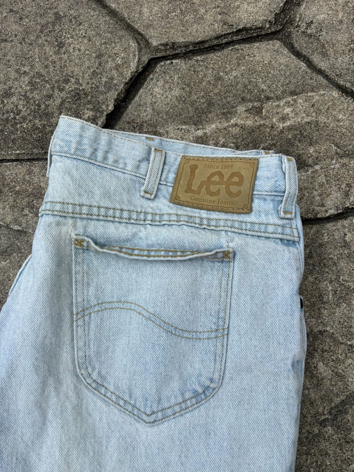 Lee × Vintage Vintage 90s Lee Made in USA Faded Blue Jeans Size US 40 / EU 56 - 4 Thumbnail