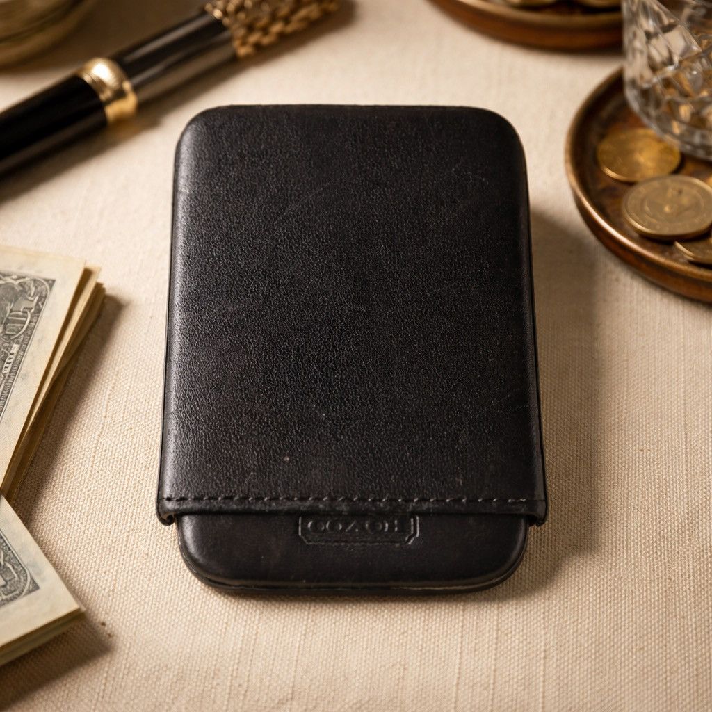 Coach Coach Black Leather Slide Structured Business Card Holder Size ONE SIZE - 1 Thumbnail