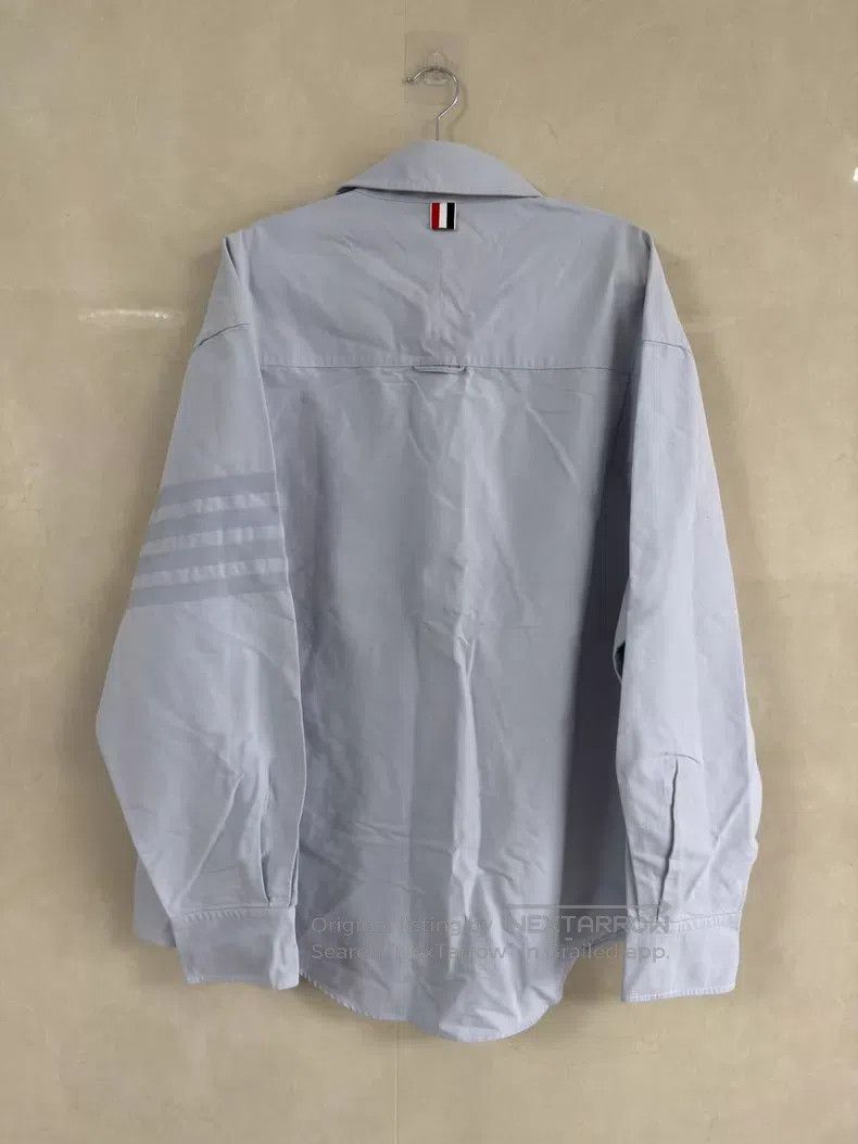 Thom Browne Thom Browne Blue Sleeve Patch Shirt Size US L / EU 52-54 / 3 - 2 Thumbnail