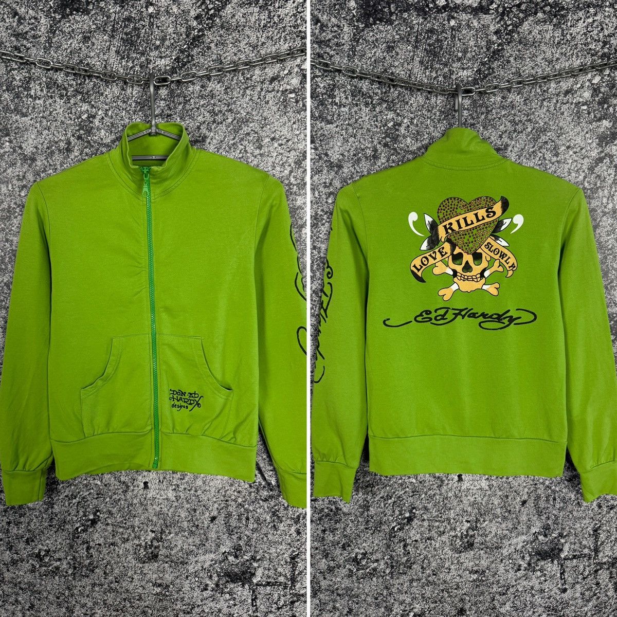 Ed Hardy Ed Hardy Zip Up Track Jacket Love Kills Slowly USA Size L Size L / US 10 / IT 46 - 1 Thumbnail