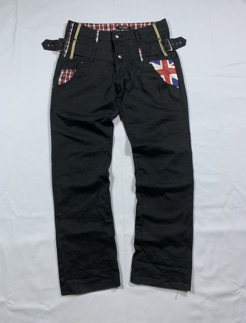 20471120 British Punk Double waist Timely Warning Gothic Punk Style Size US 31 - 1 Thumbnail