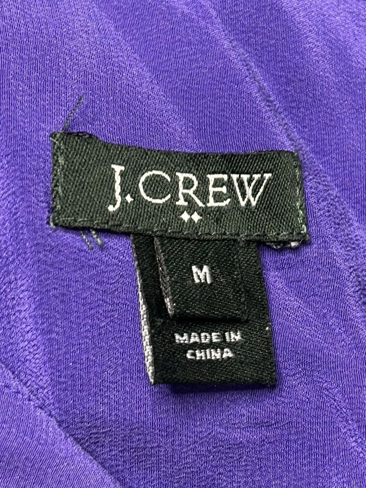 J.Crew J Crew Top Womens Medium Silk Satin Pockets Purple Button Up Size M / US 6-8 / IT 42-44 - 2 Thumbnail