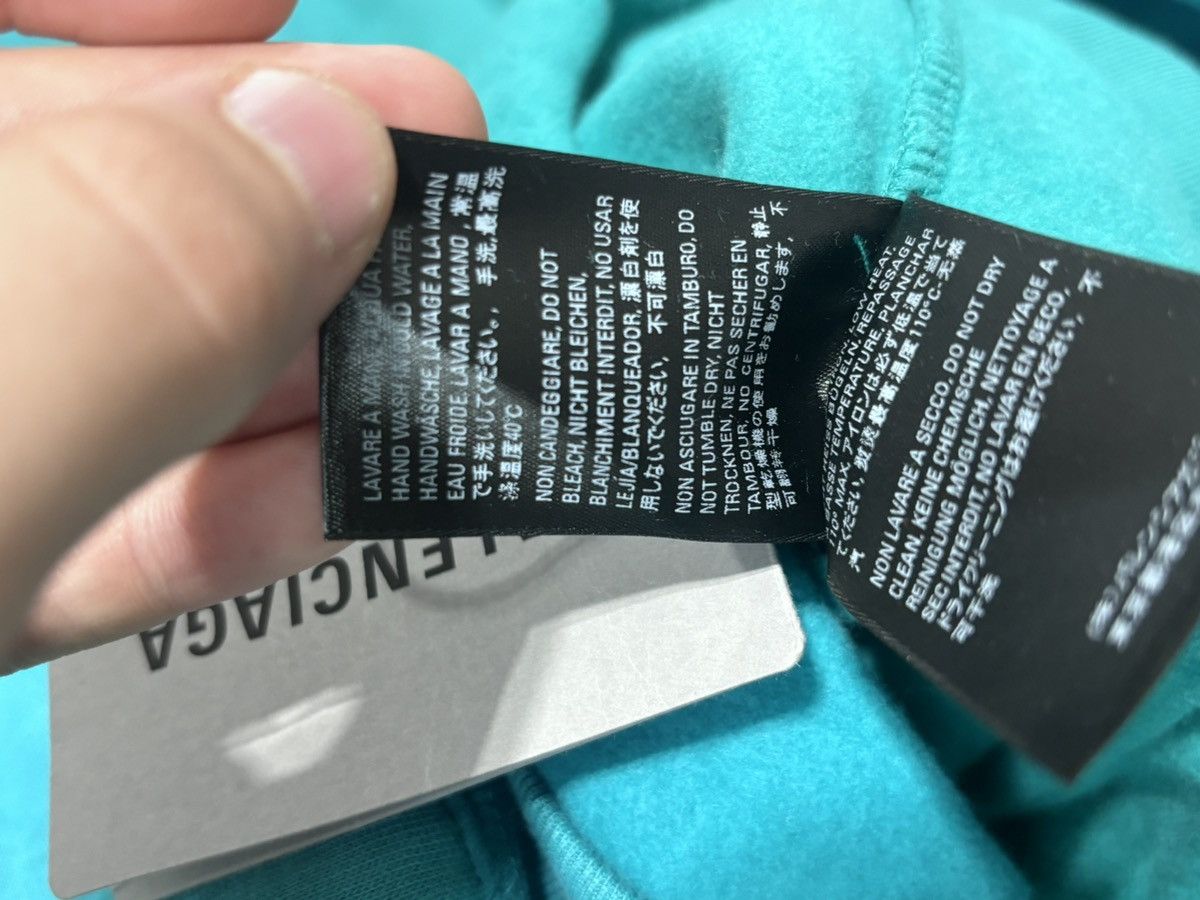 Balenciaga Balenciaga Teal Logo Hoodie Size US XS / EU 42 / 0 - 7 Thumbnail